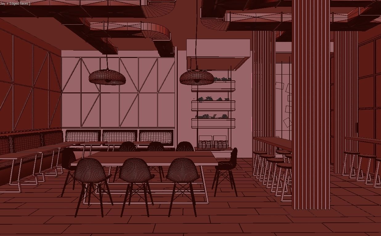 Coffee House Cafe 3D model_9