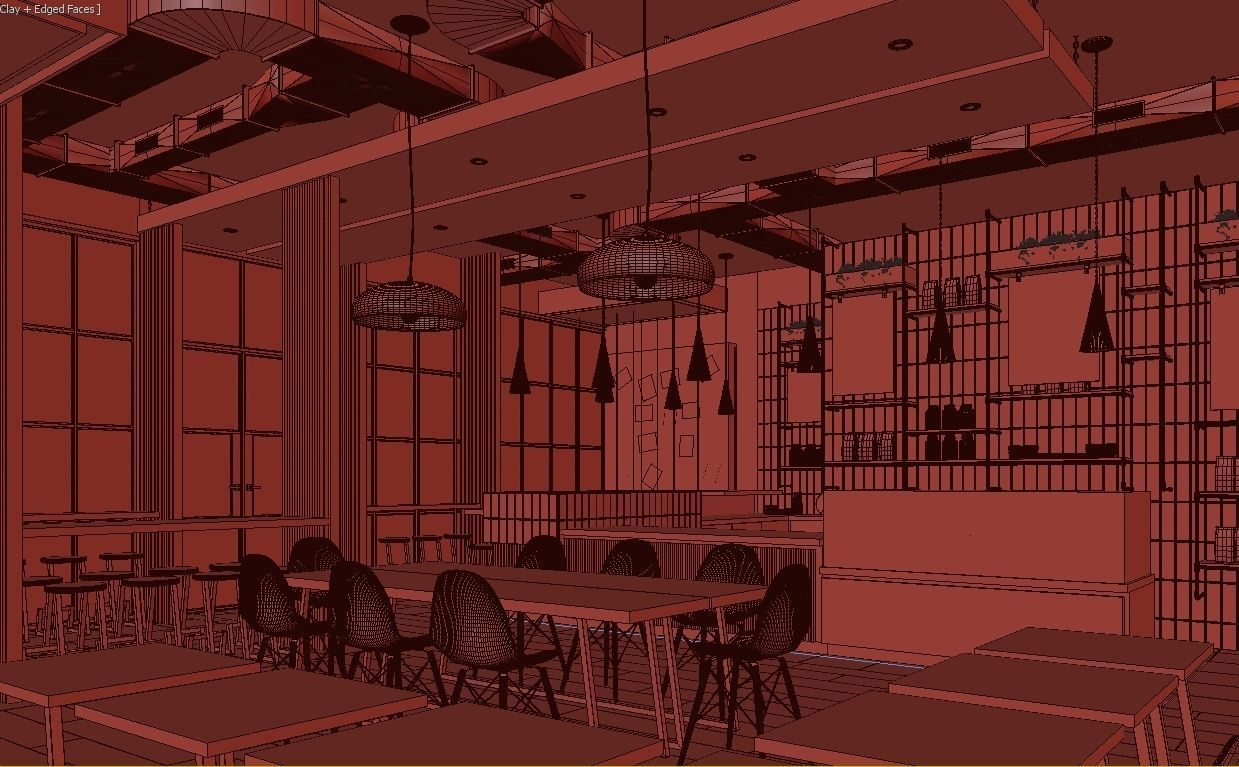 Coffee House Cafe 3D model_17