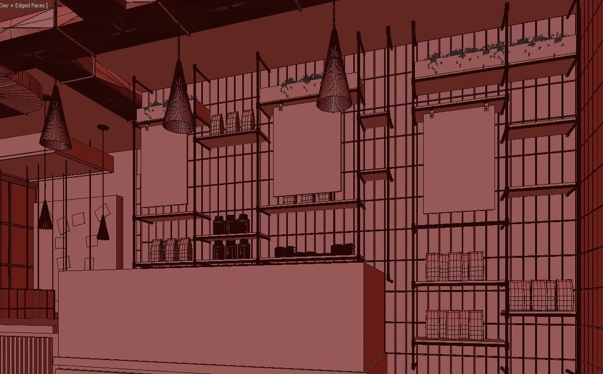 Coffee House Cafe 3D model_13