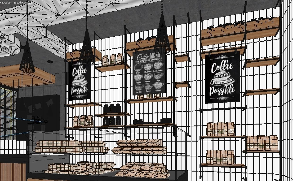 Coffee House Cafe 3D model_22