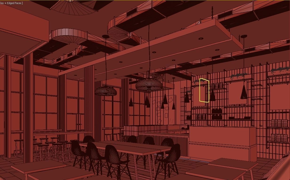 Coffee House Cafe 3D model_10
