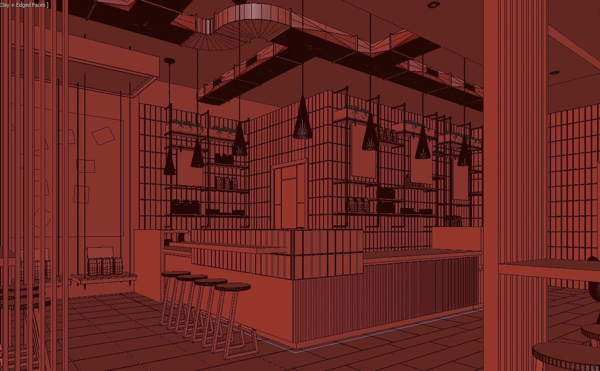 Coffee House Cafe 3D model_12