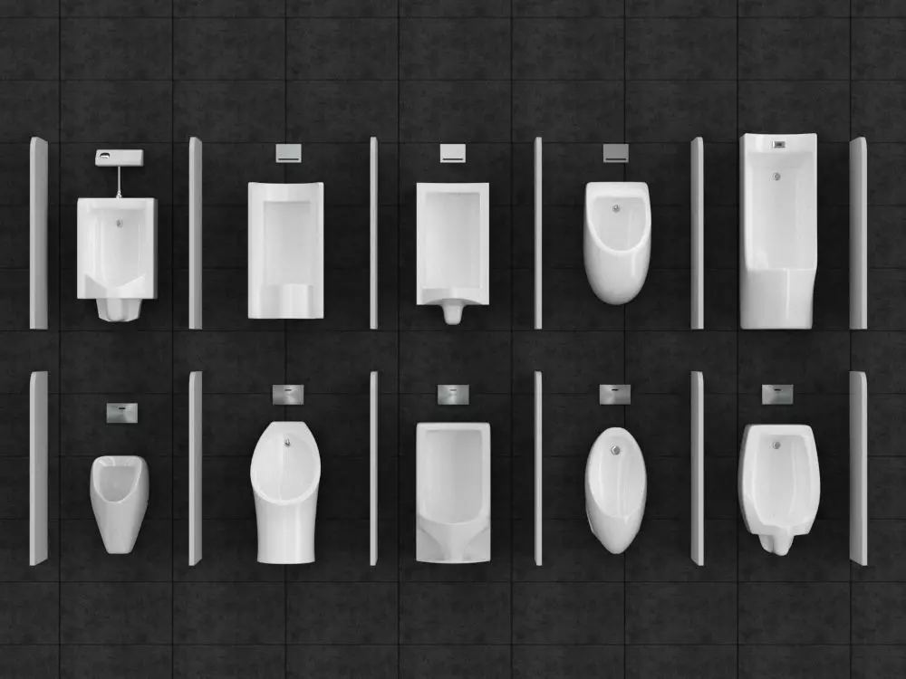 Toilet urinals Low-poly 3D model