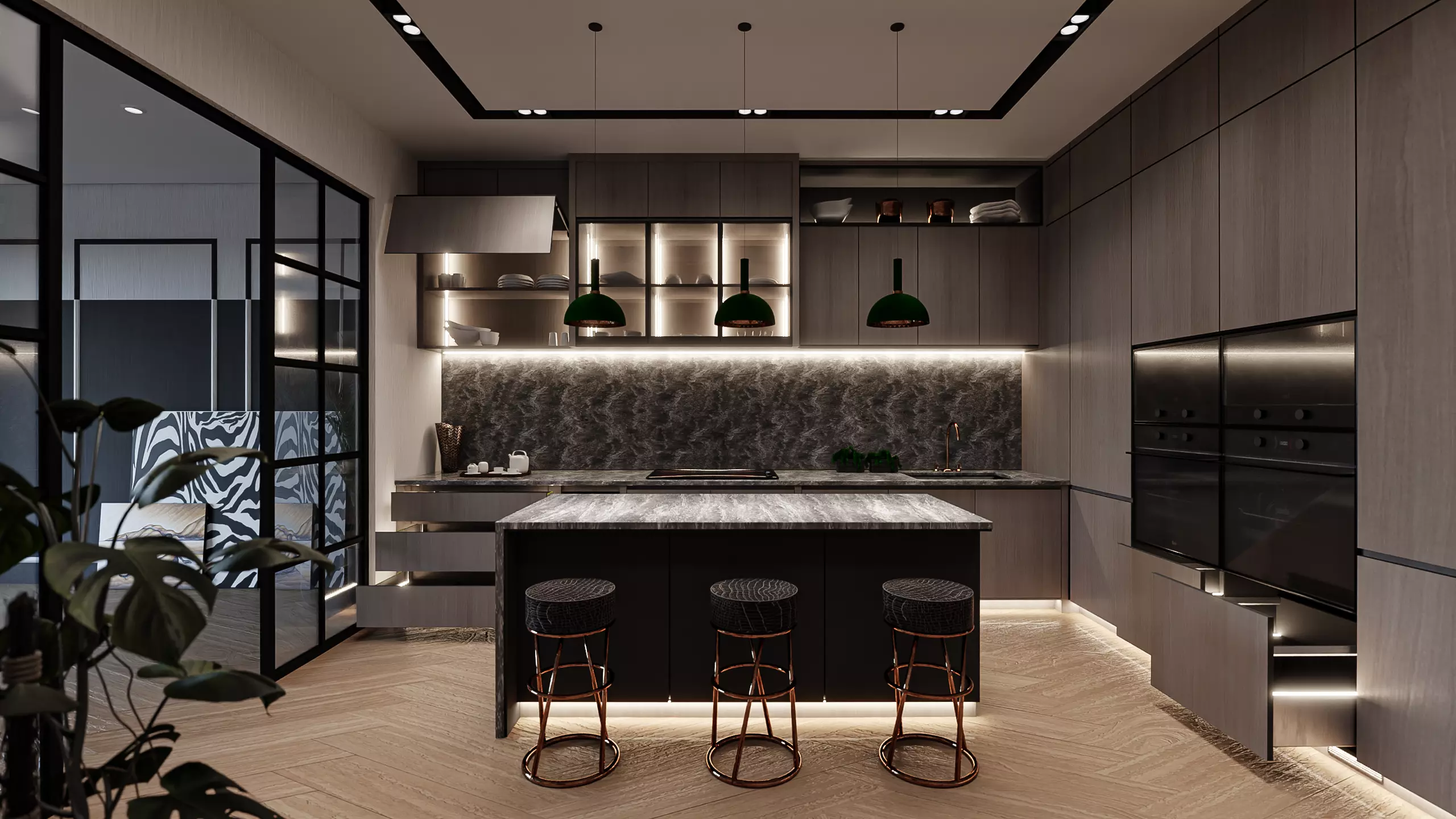 Kitchen 3D Animation InteriorDesign Low-poly 3D model