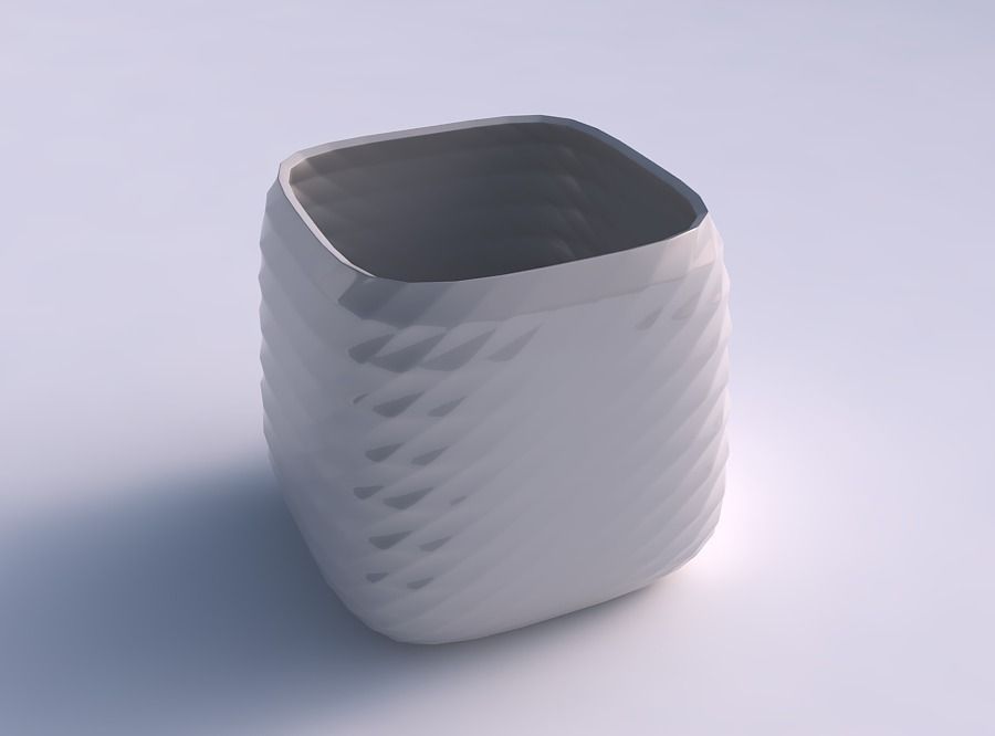 Vase quadratic stumpy with uniform polygons 3D print model
