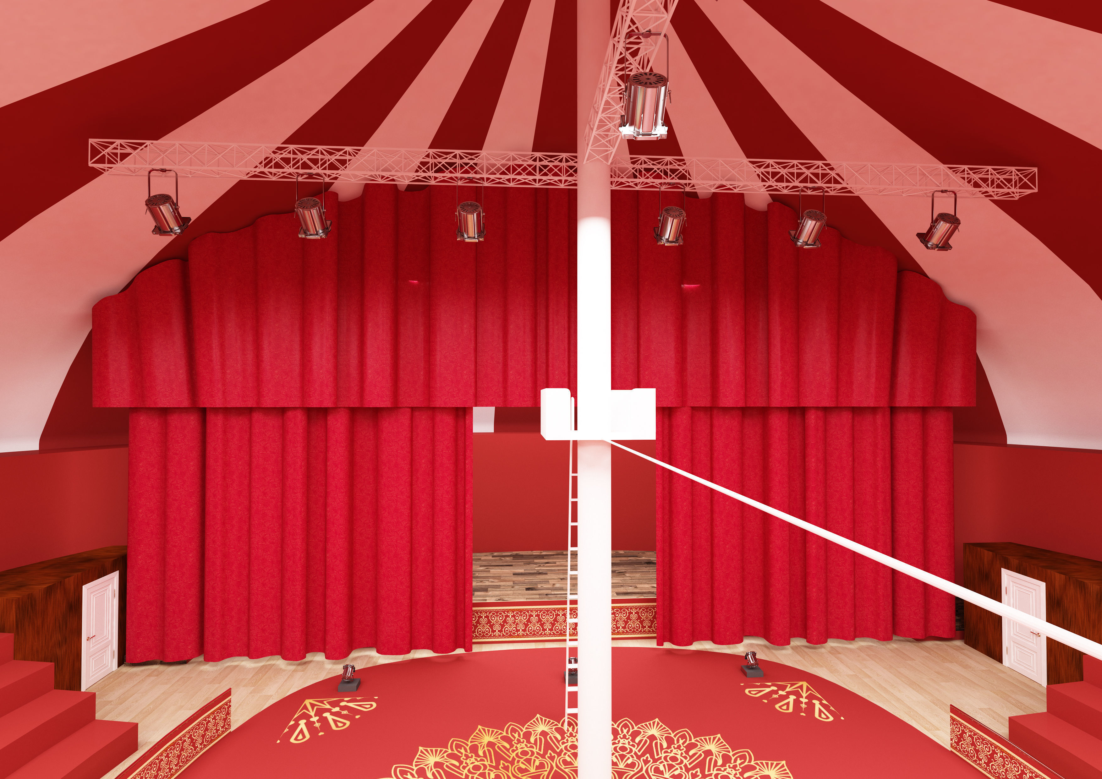 Circus interior and exterior model 3D model_7