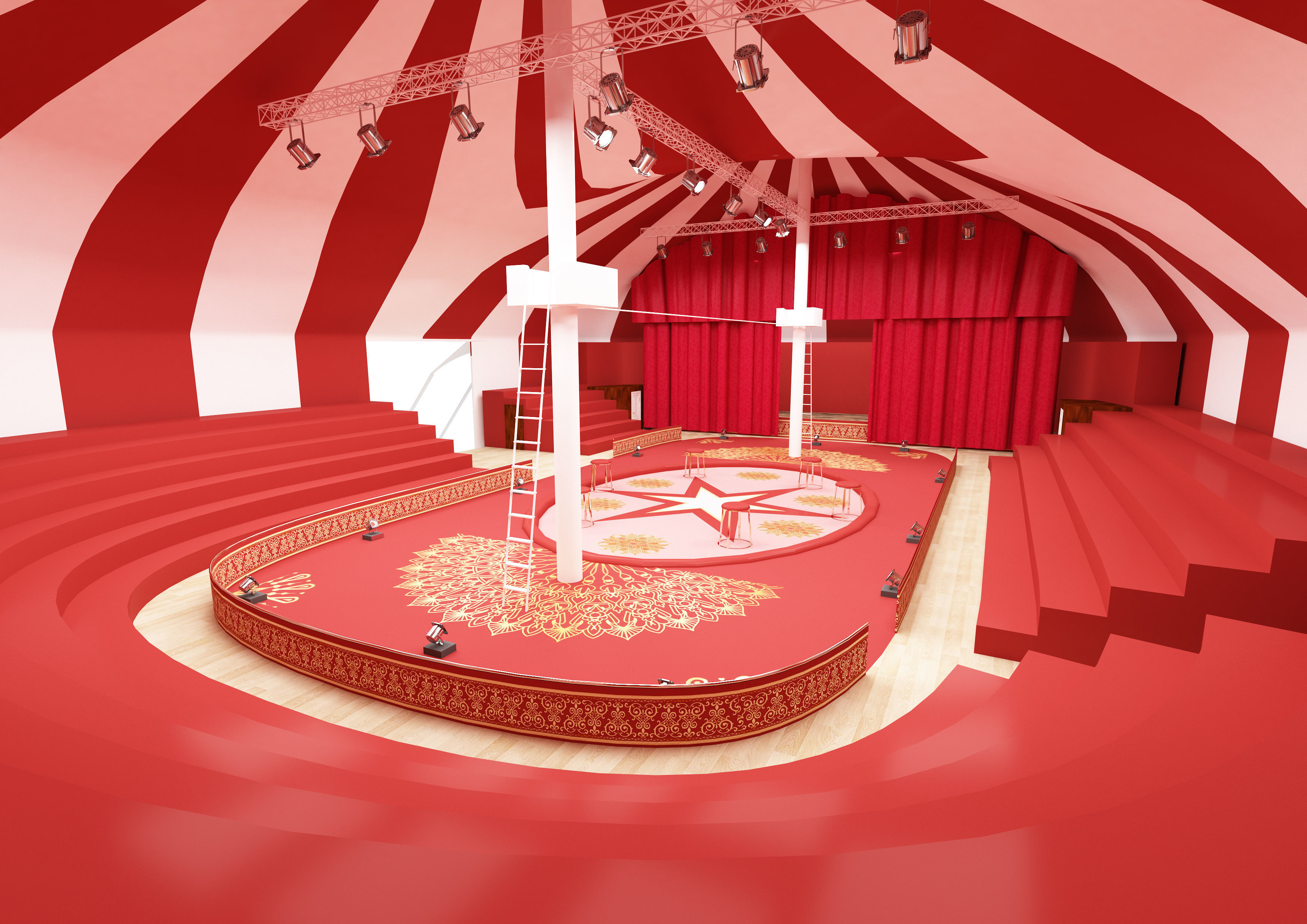 Circus interior and exterior model 3D model_6