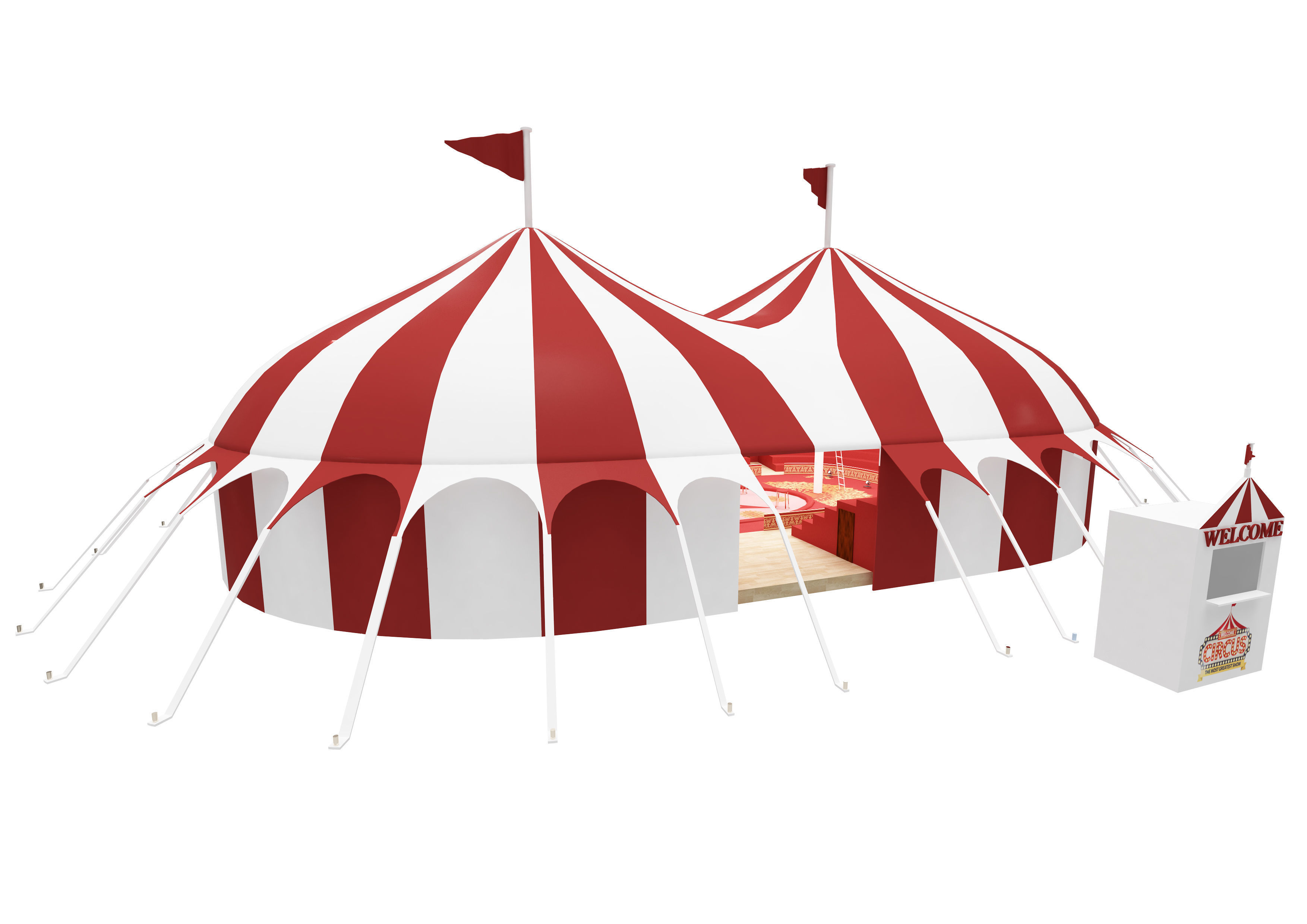 Circus interior and exterior model 3D model_3