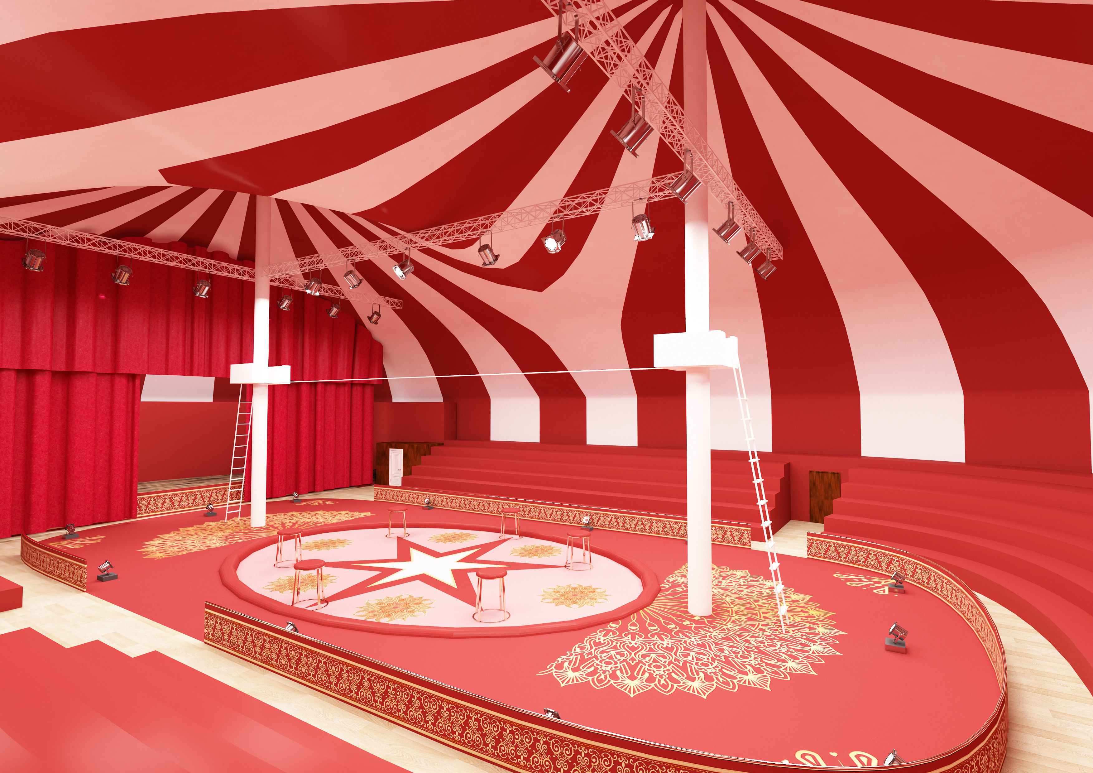 Circus interior and exterior model 3D model_5