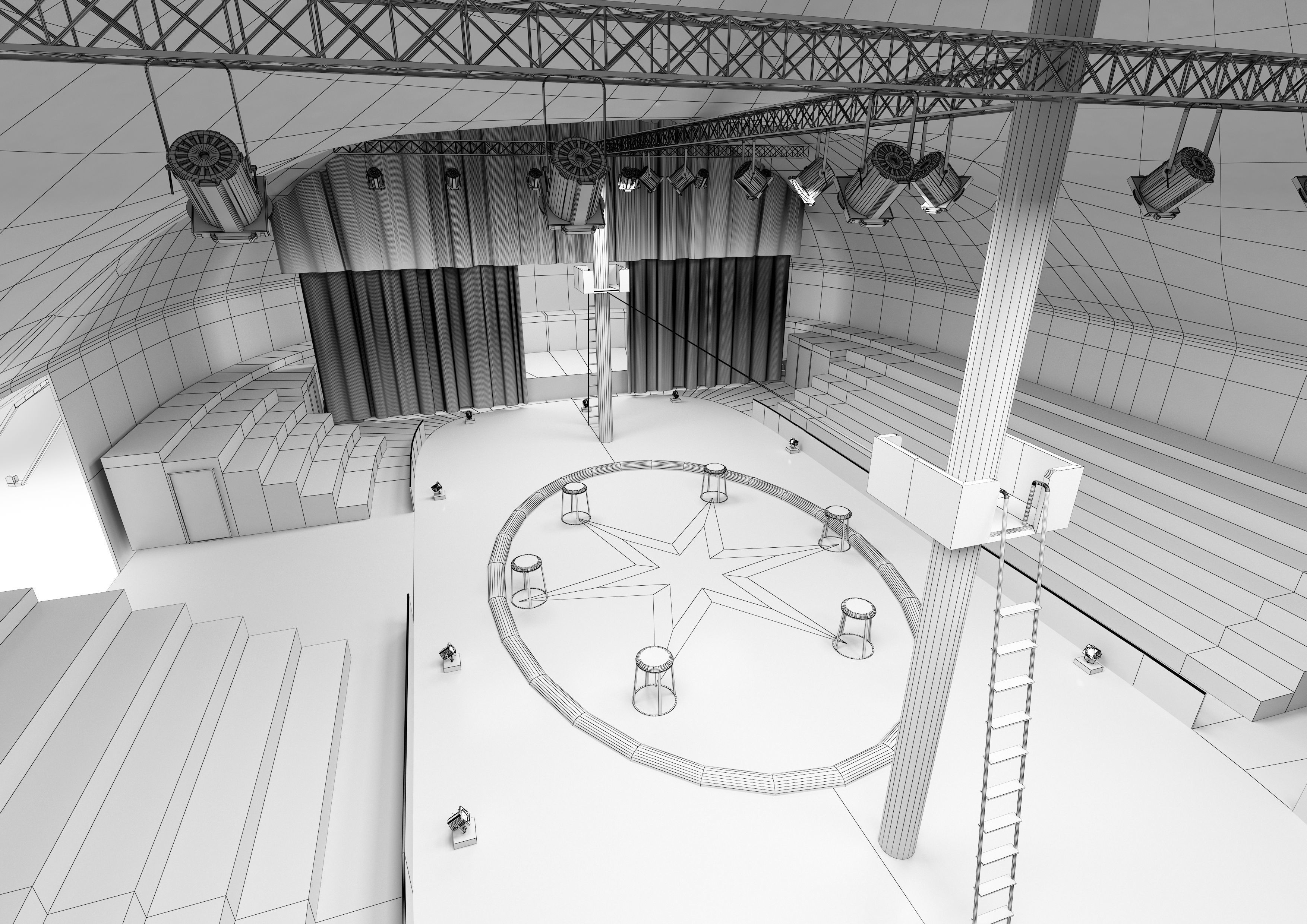 Circus interior and exterior model 3D model_10