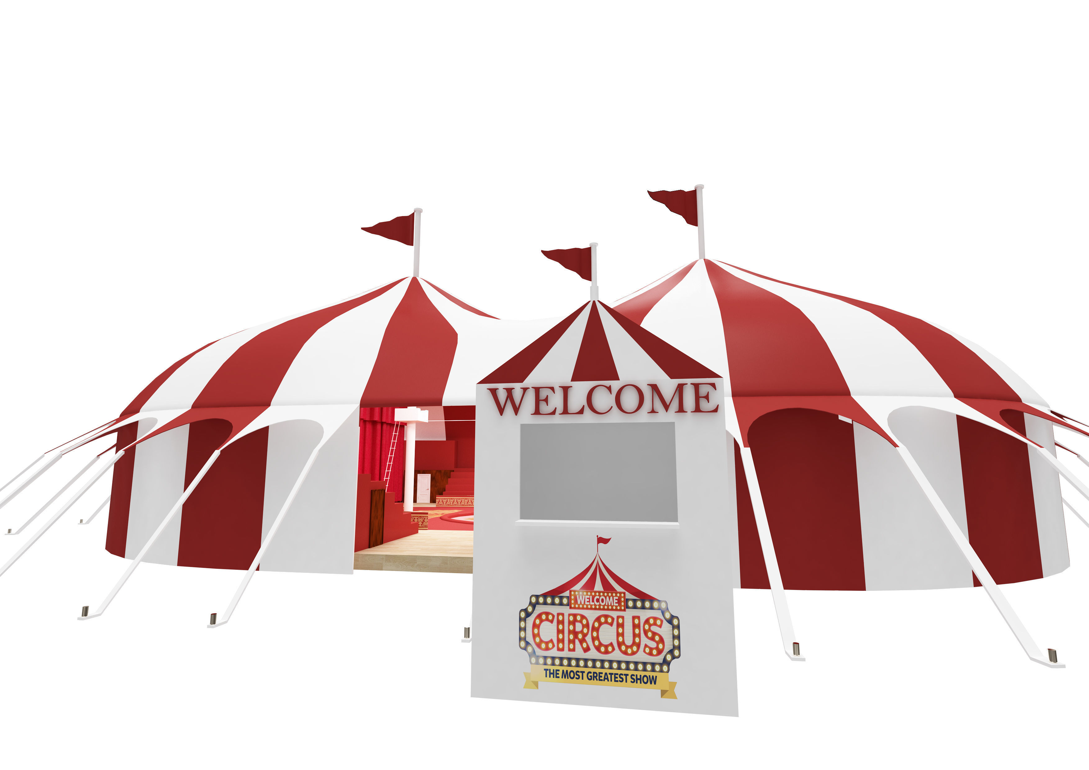 Circus interior and exterior model 3D model_2