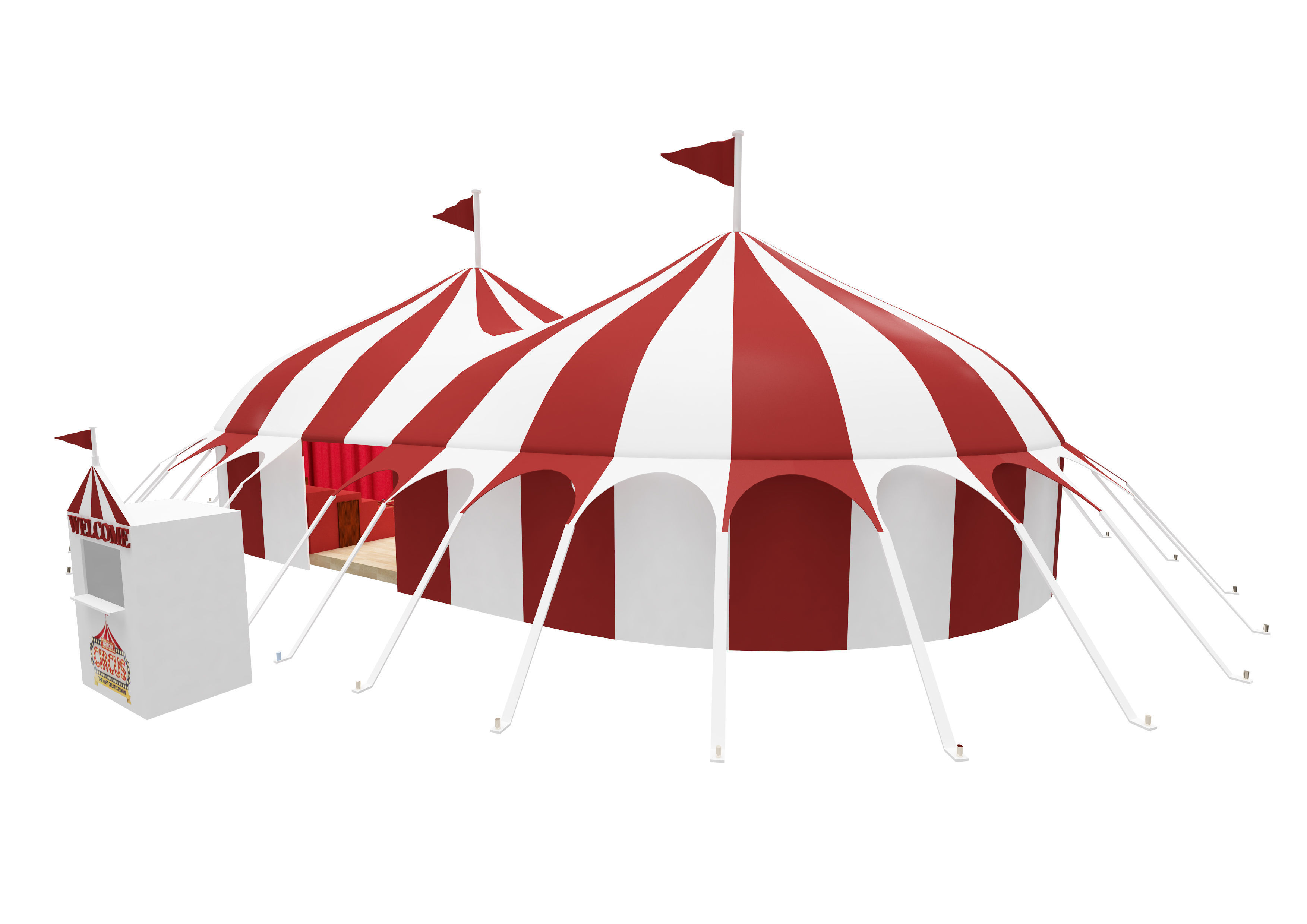 Circus interior and exterior model 3D model_4