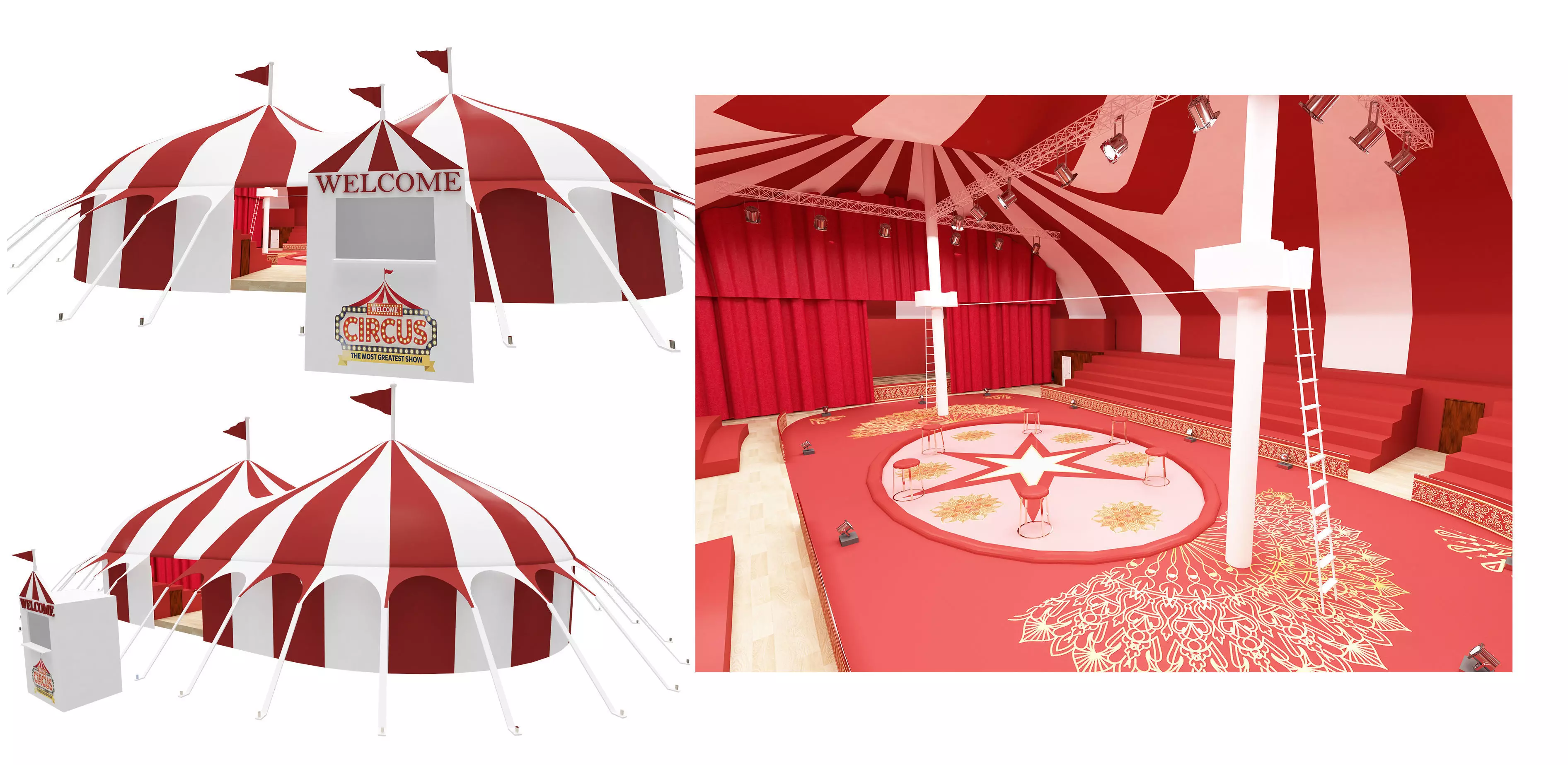 Circus interior and exterior model 3D model_0