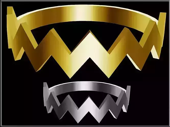 Wave Band Ring Low-poly 3D model