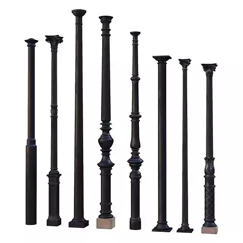 Cast iron columns 3 3D model