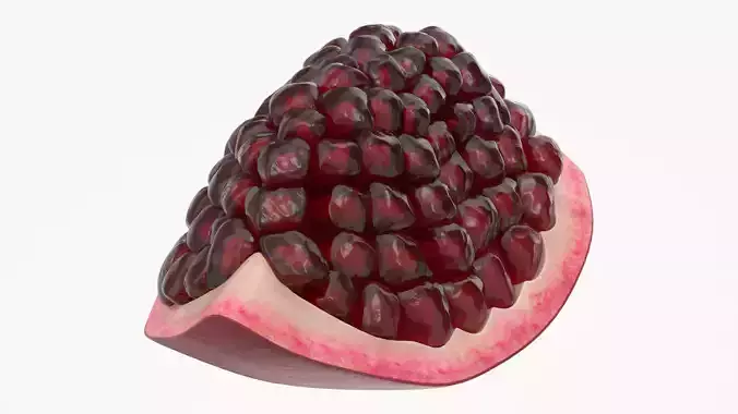 Pomegranate ripe slice 3D model