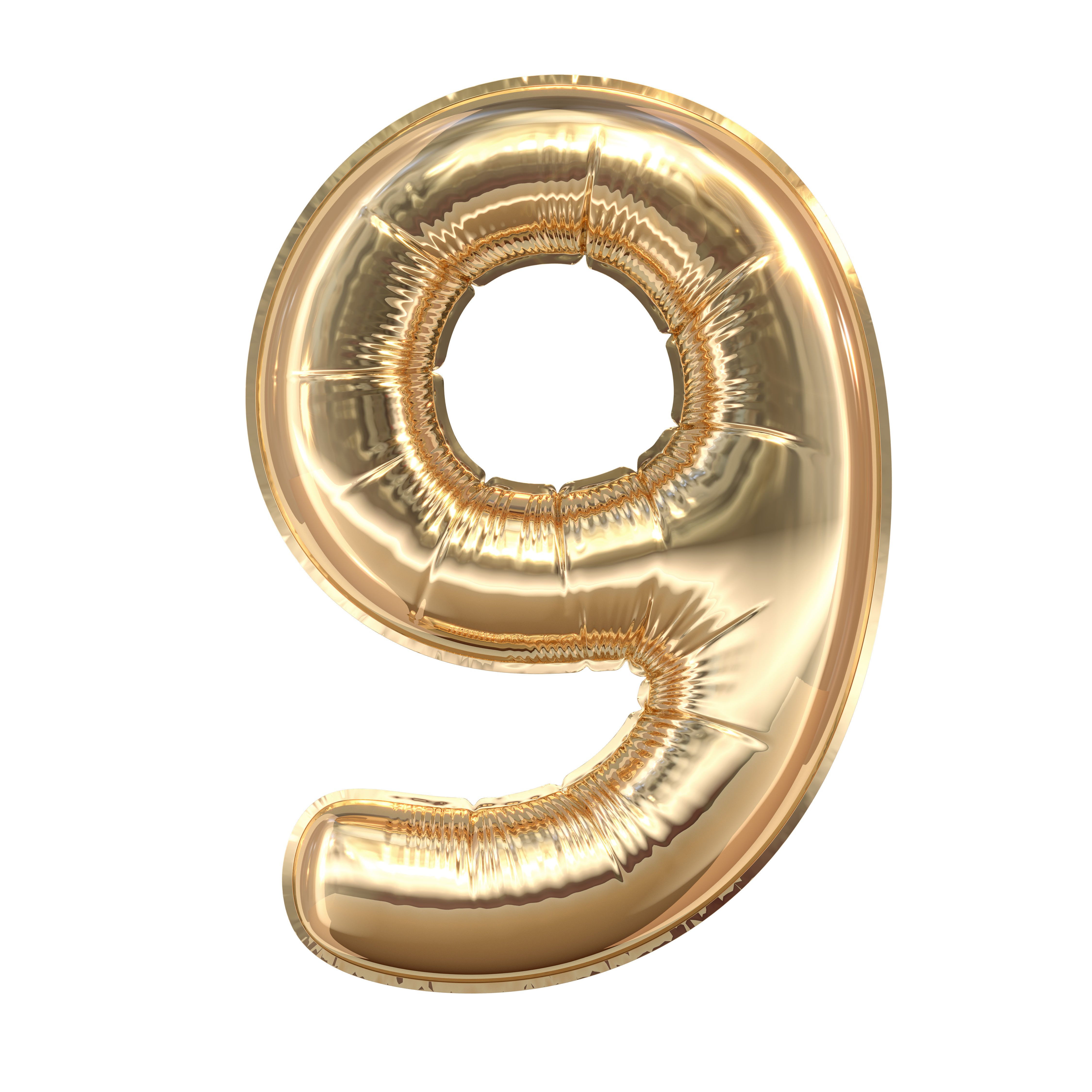 Balloons Numbers Golden 3D model_16
