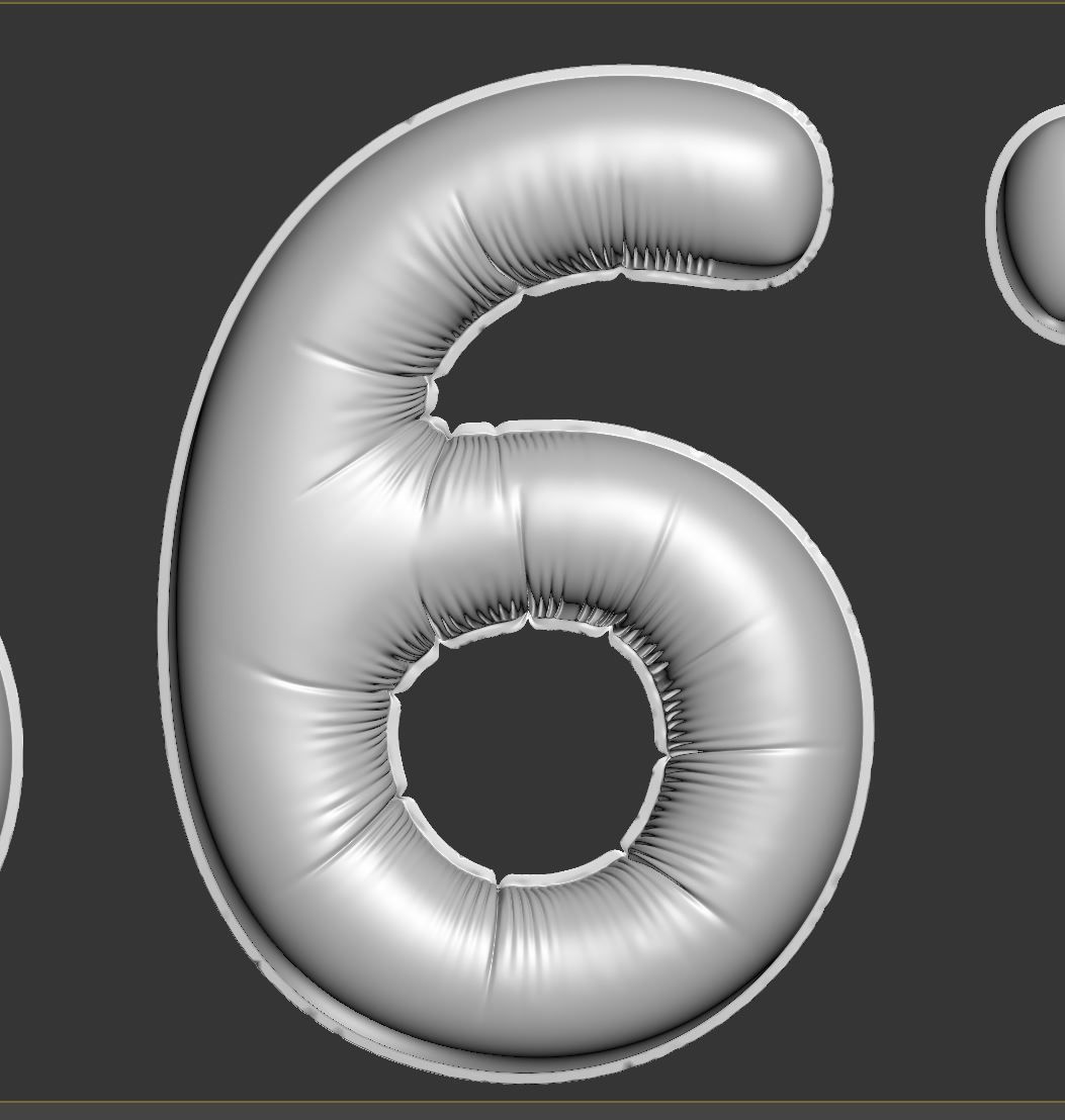 Balloons Numbers Golden 3D model_2
