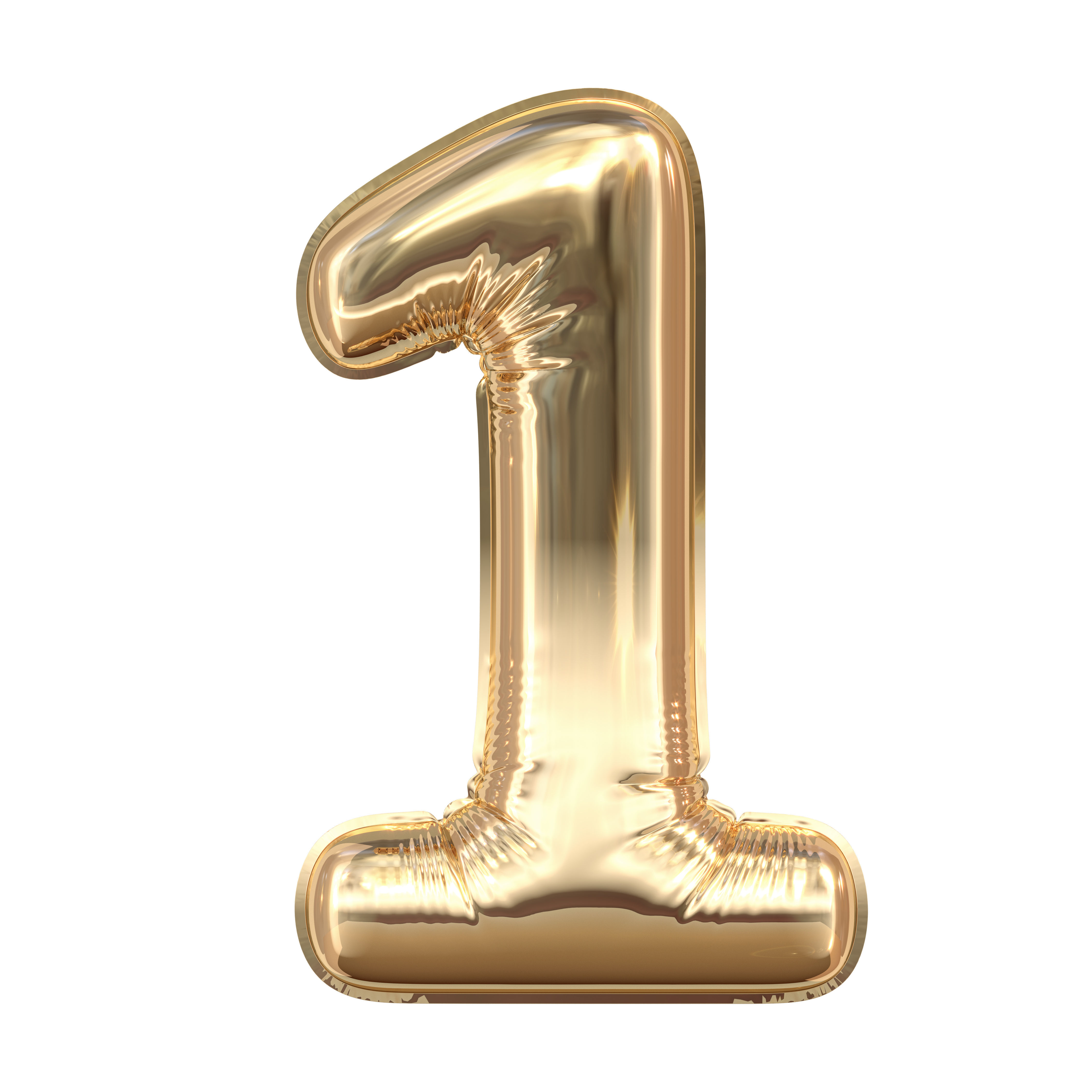 Balloons Numbers Golden 3D model_6