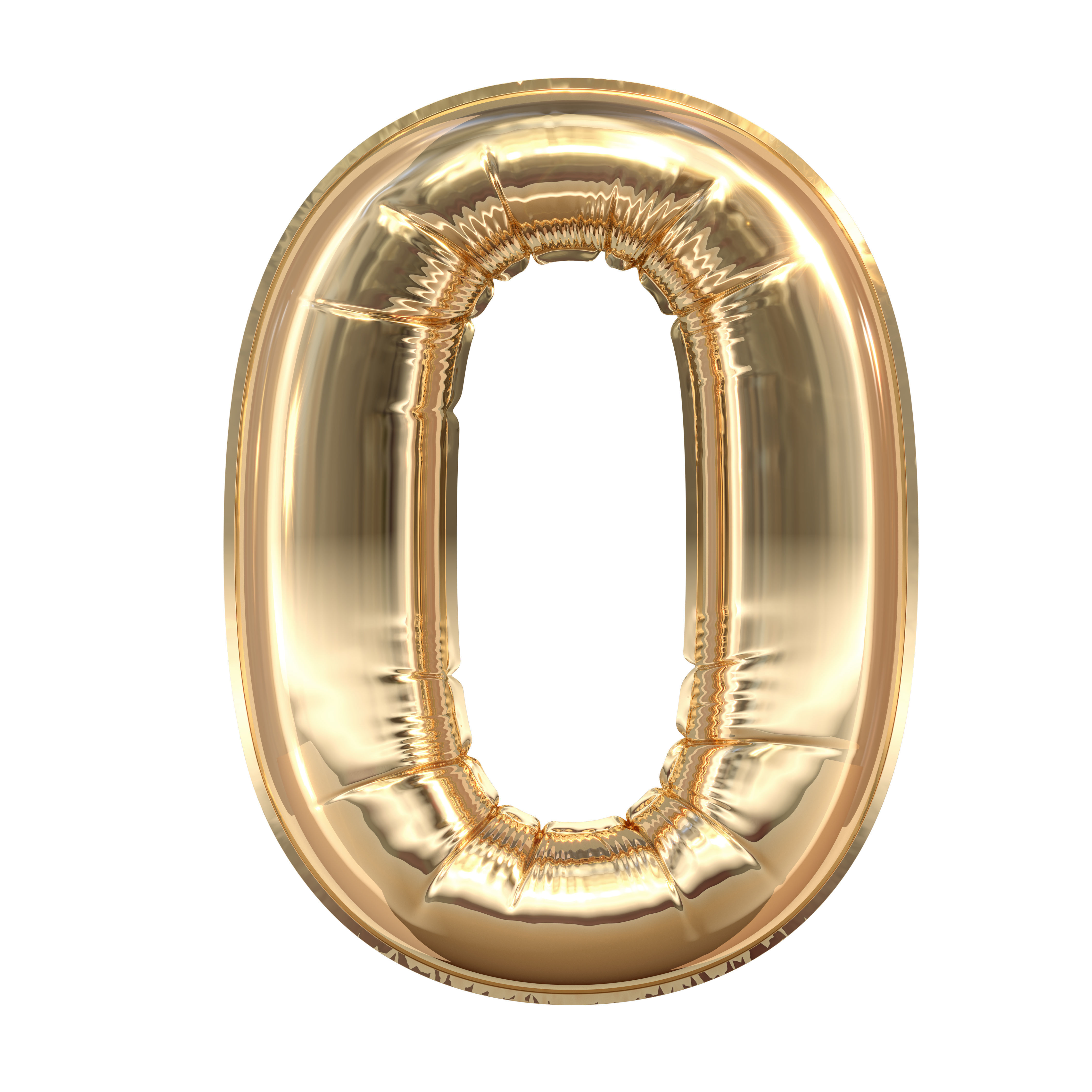 Balloons Numbers Golden 3D model_4