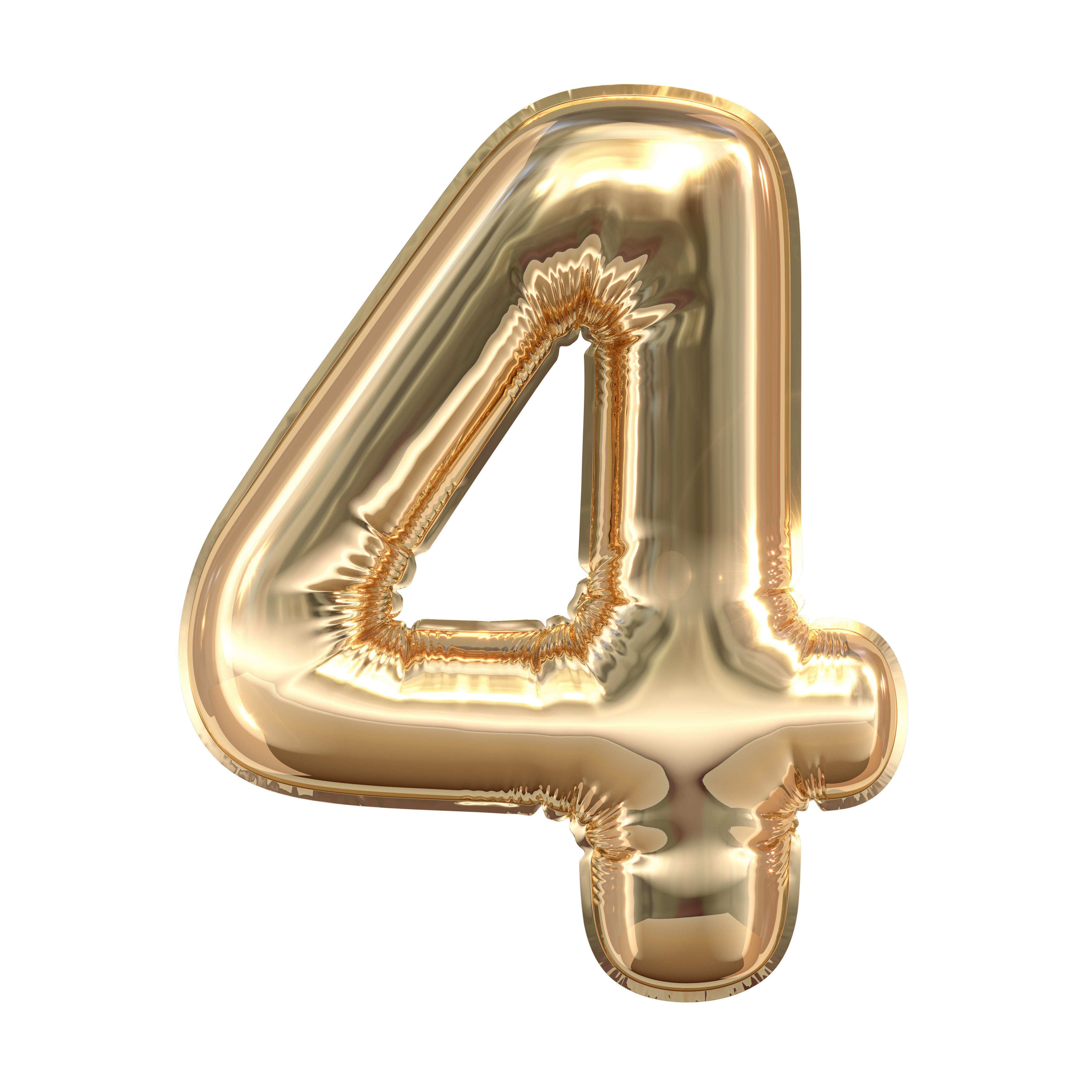 Balloons Numbers Golden 3D model_11