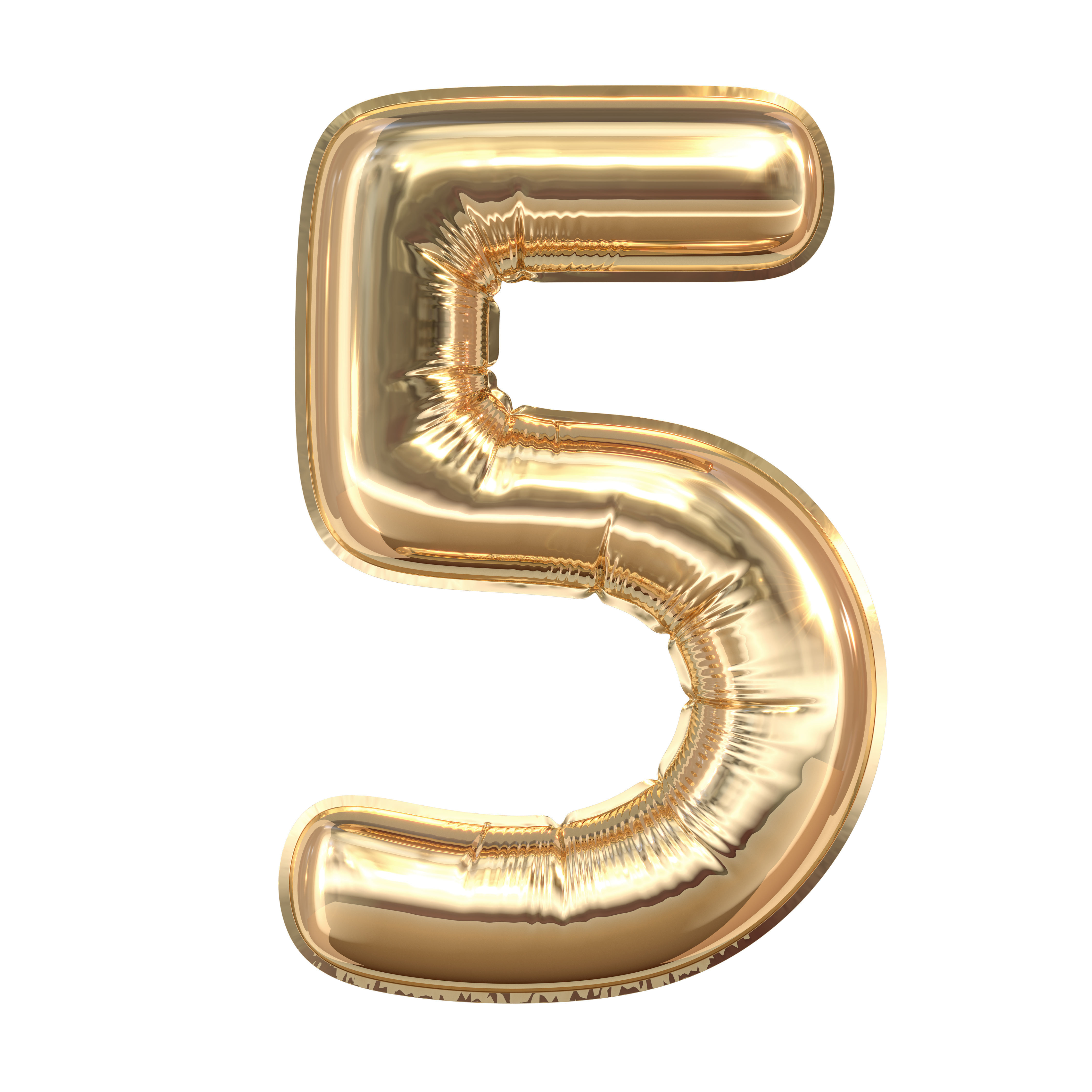 Balloons Numbers Golden 3D model_12