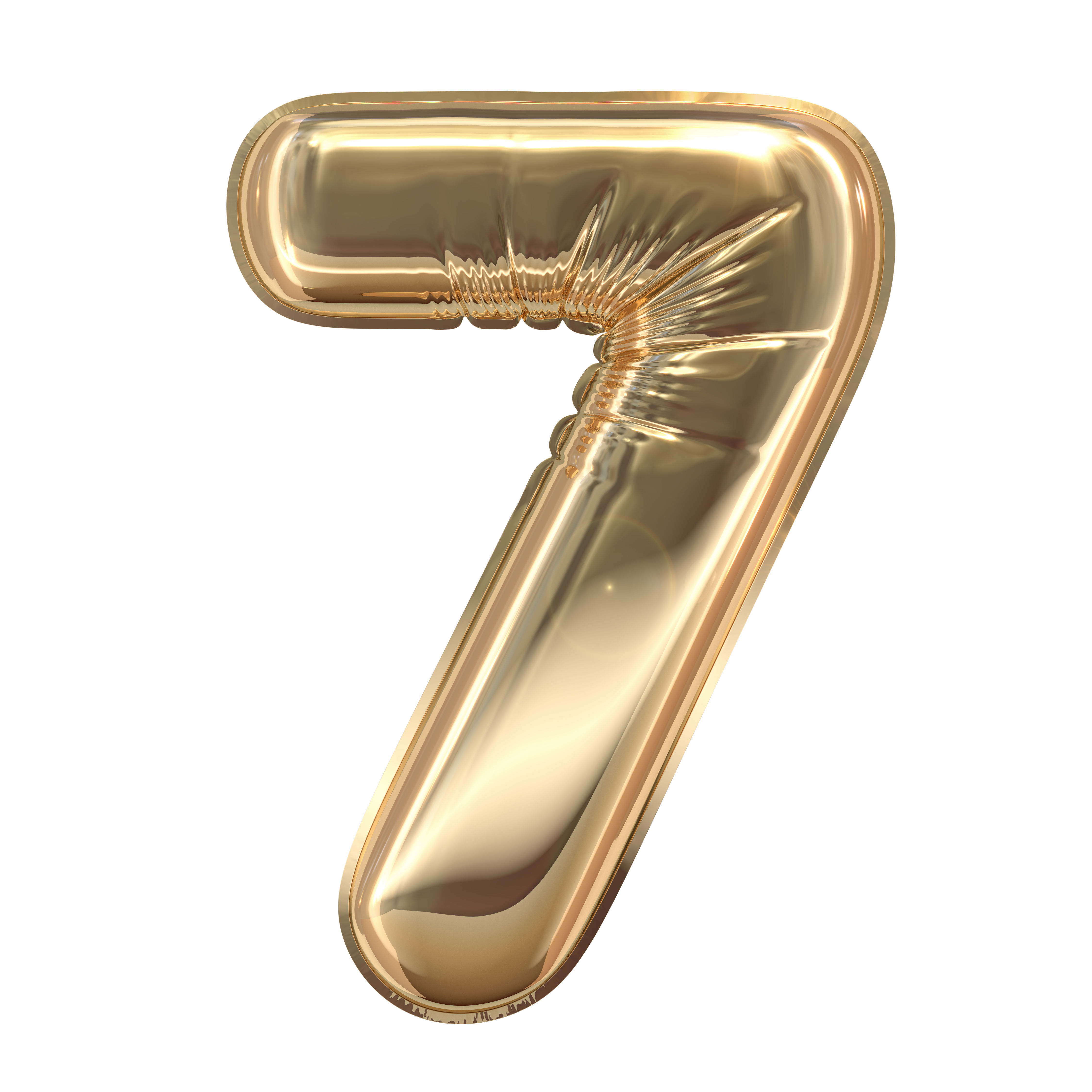 Balloons Numbers Golden 3D model_14