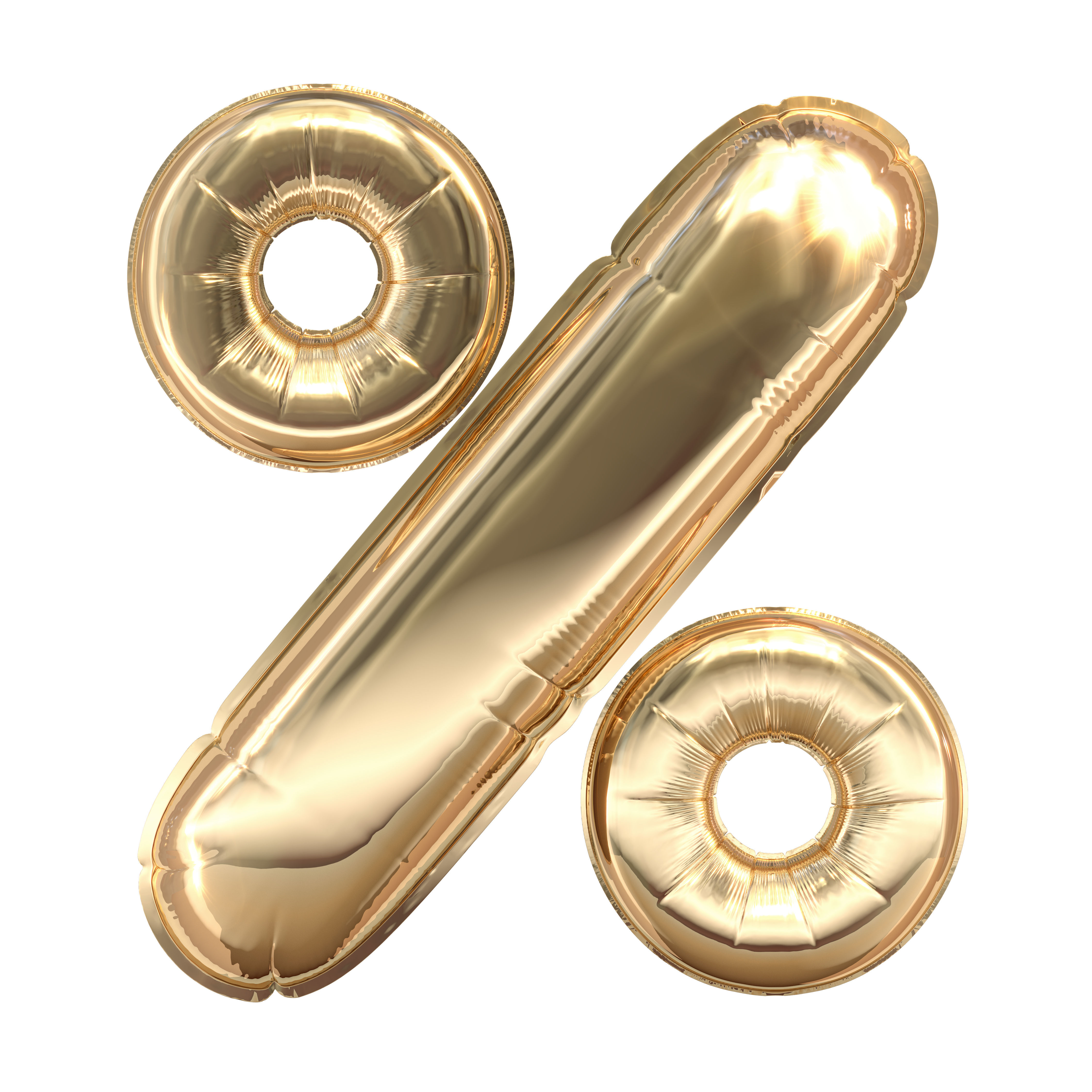 Balloons Numbers Golden 3D model_3