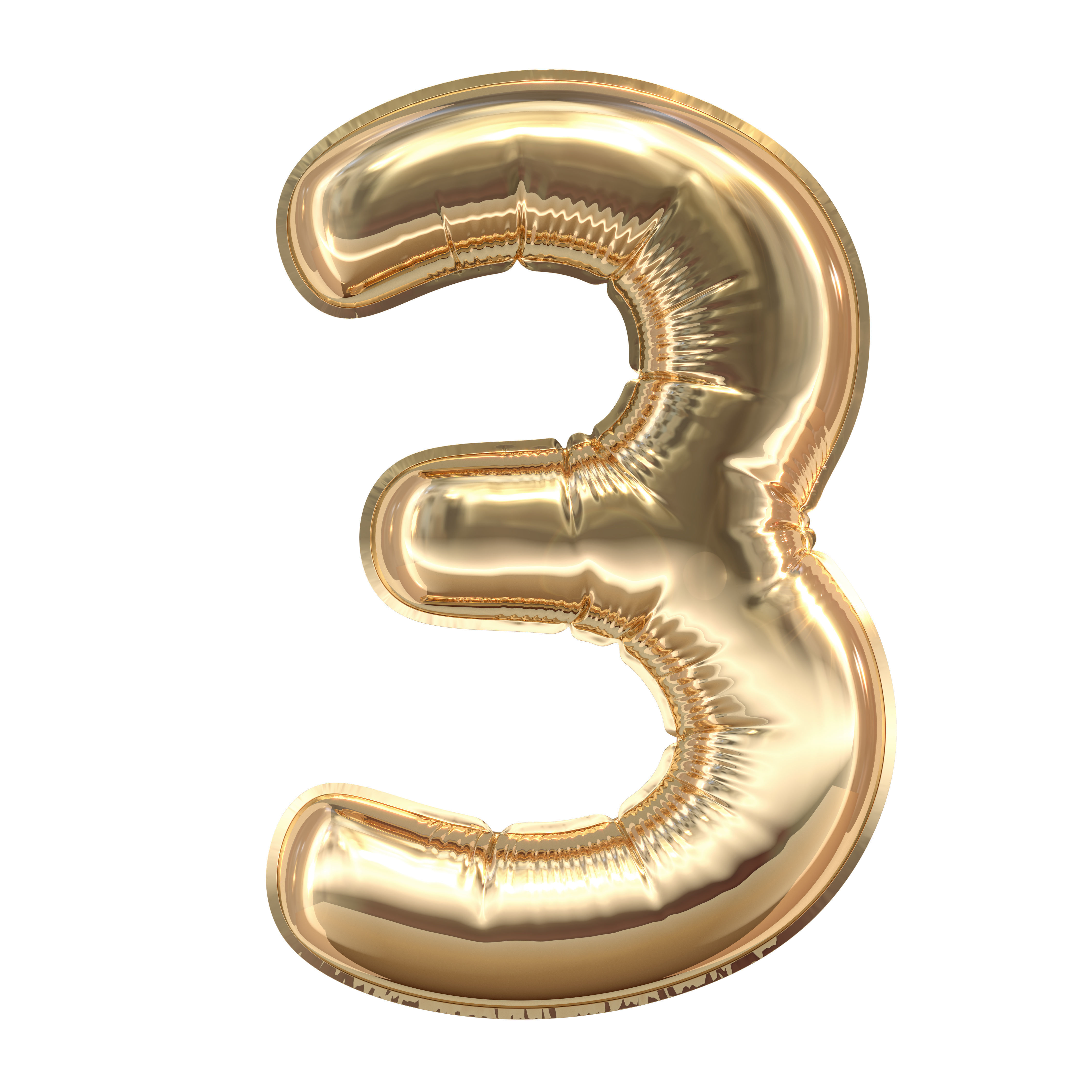 Balloons Numbers Golden 3D model_9