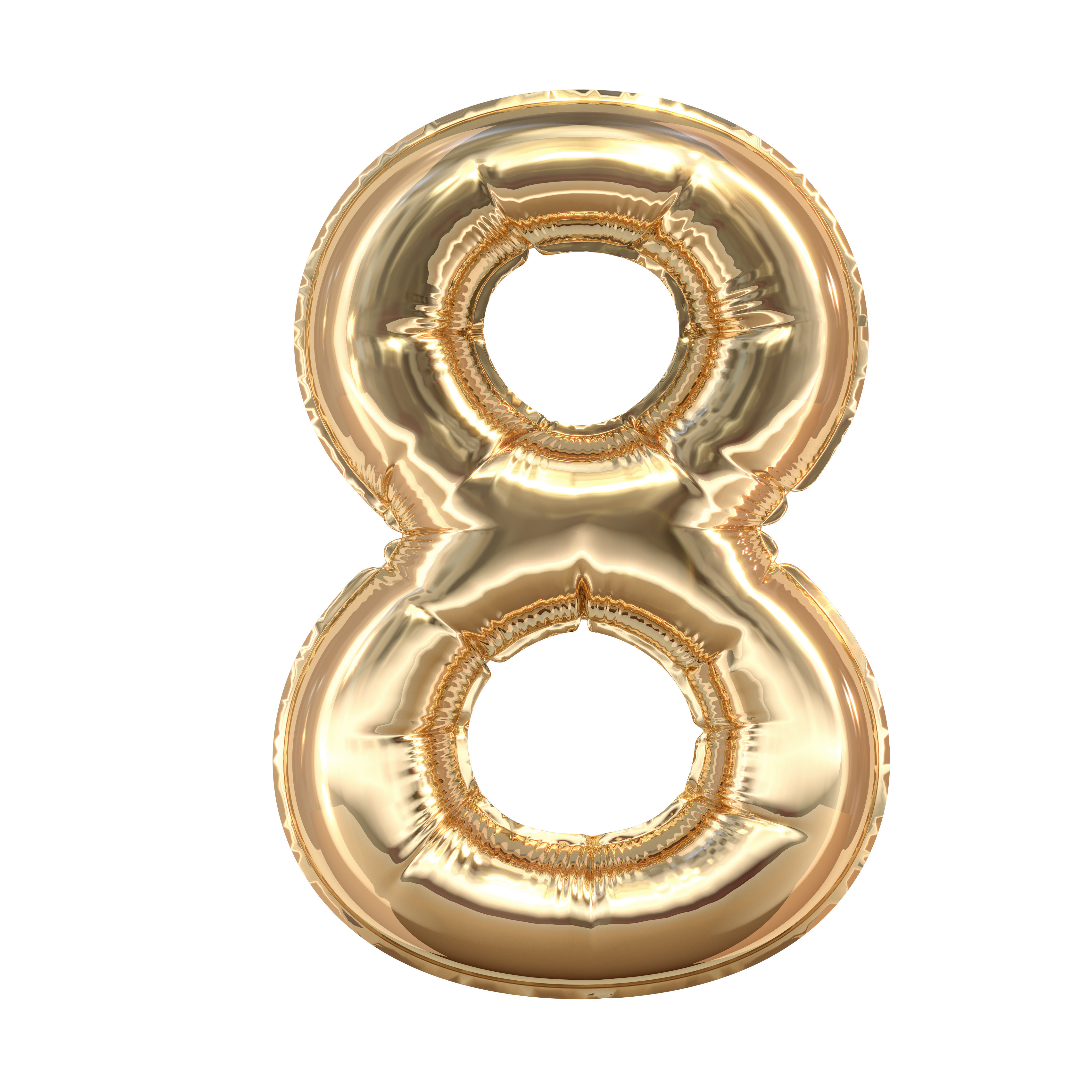 Balloons Numbers Golden 3D model_15