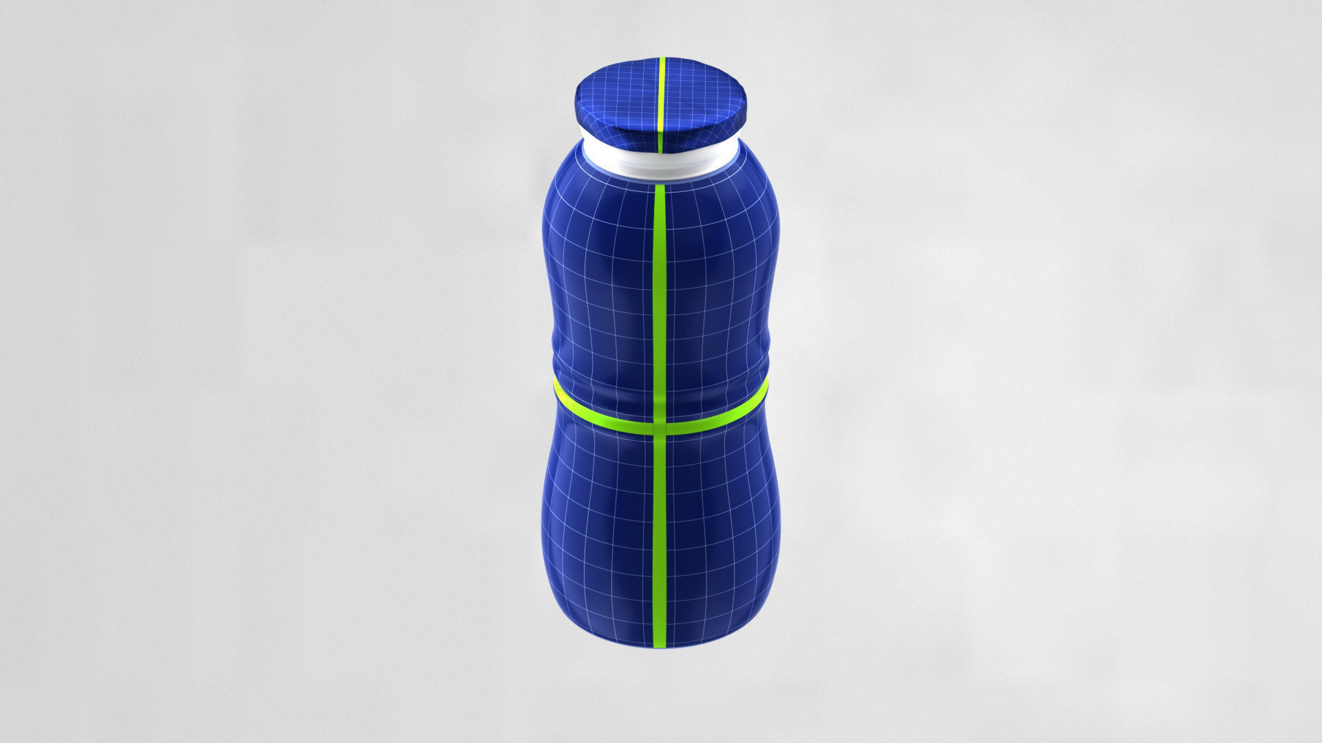 Iogurt Plastic Bottle with Seal 3D model_2