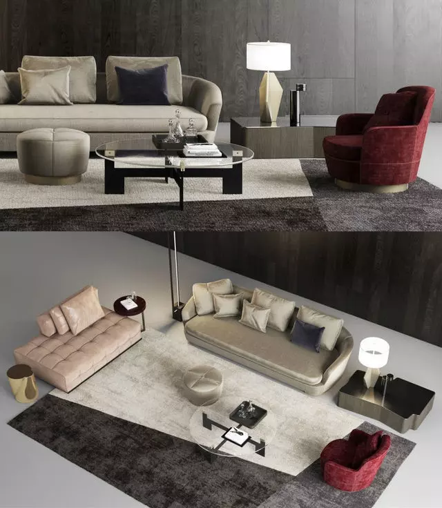 Minotti Grand Jacques Sofa set Free 3D model