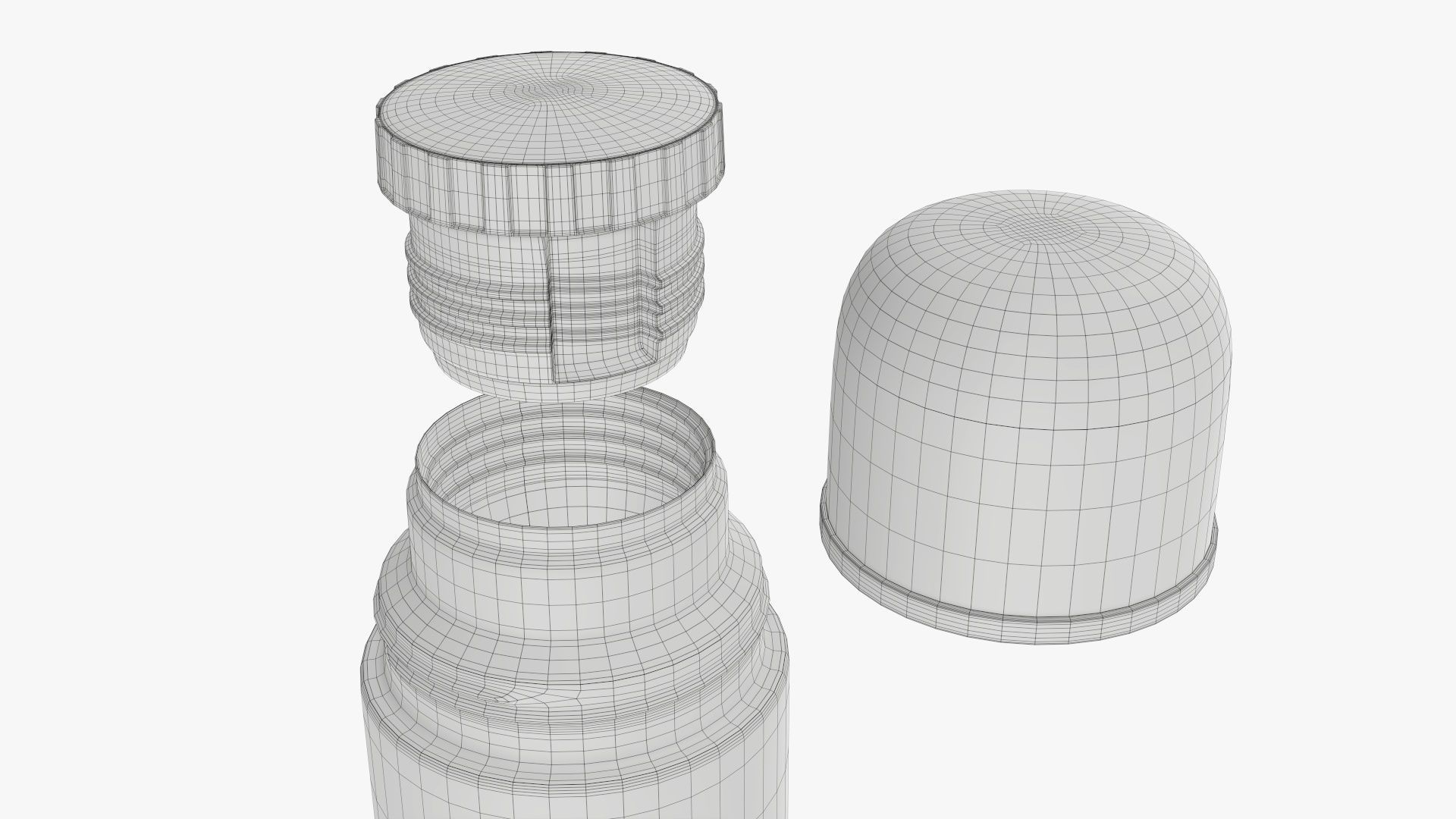 Thermos stainless steel  large with cup 3D model_9