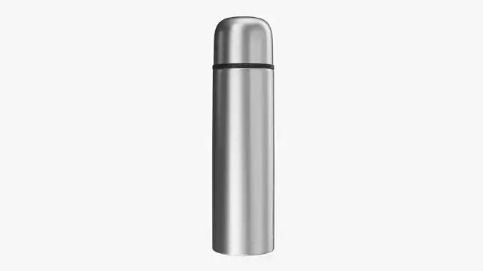 Thermos stainless steel  large with cup 3D model