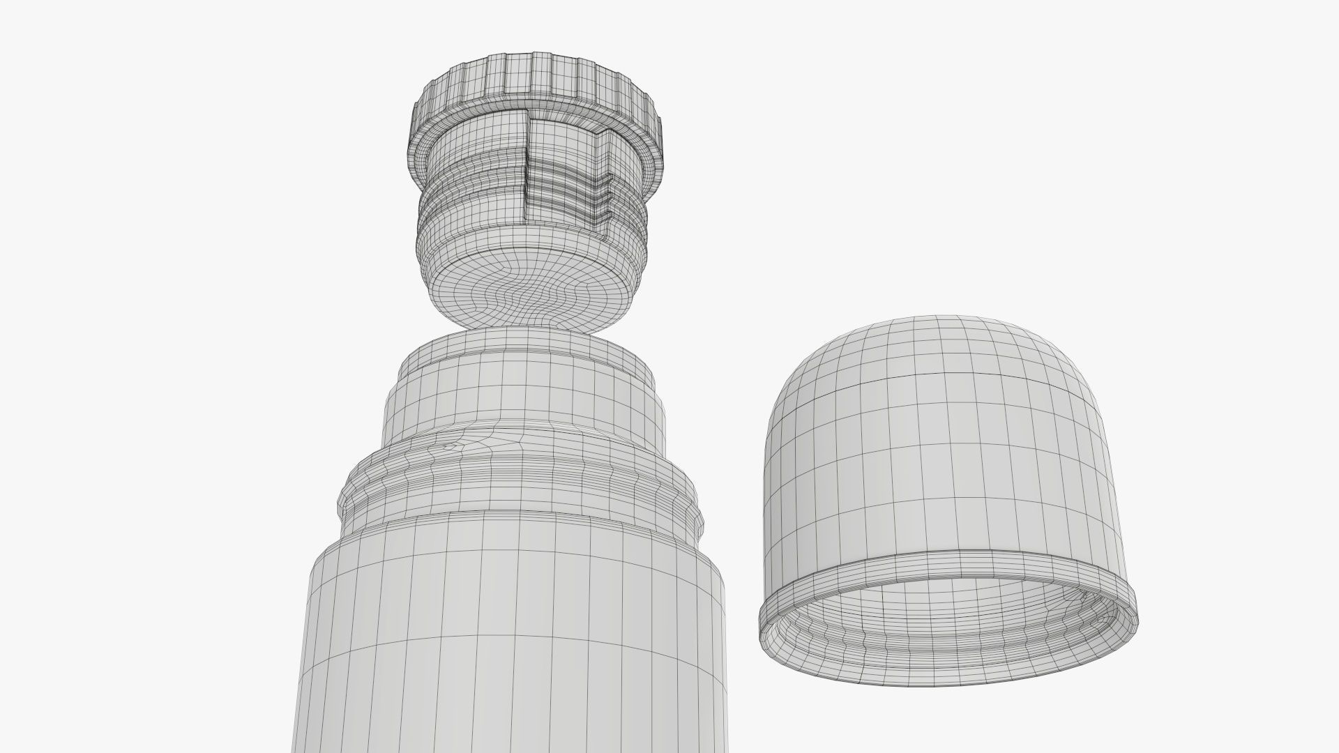 Thermos stainless steel  large with cup 3D model_10