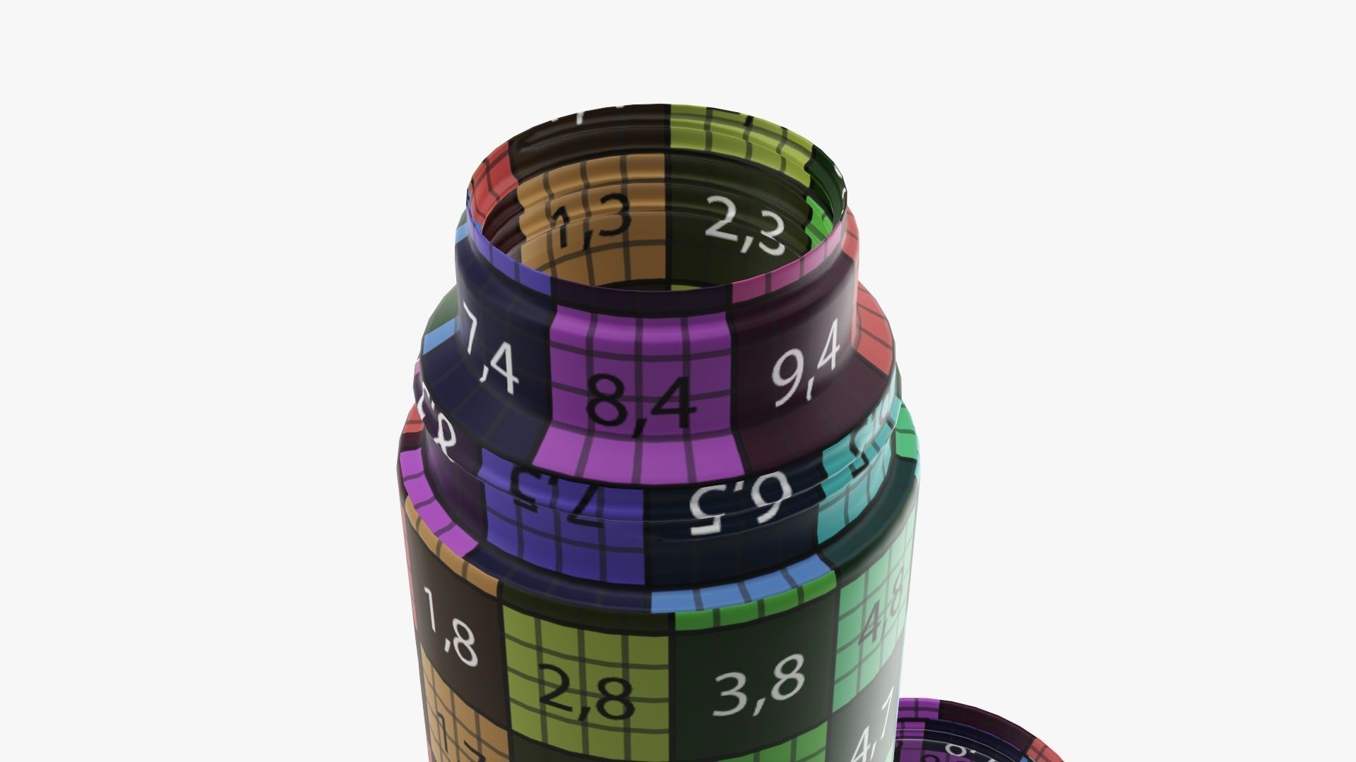 Thermos stainless steel large  with cup opened 3D model_13