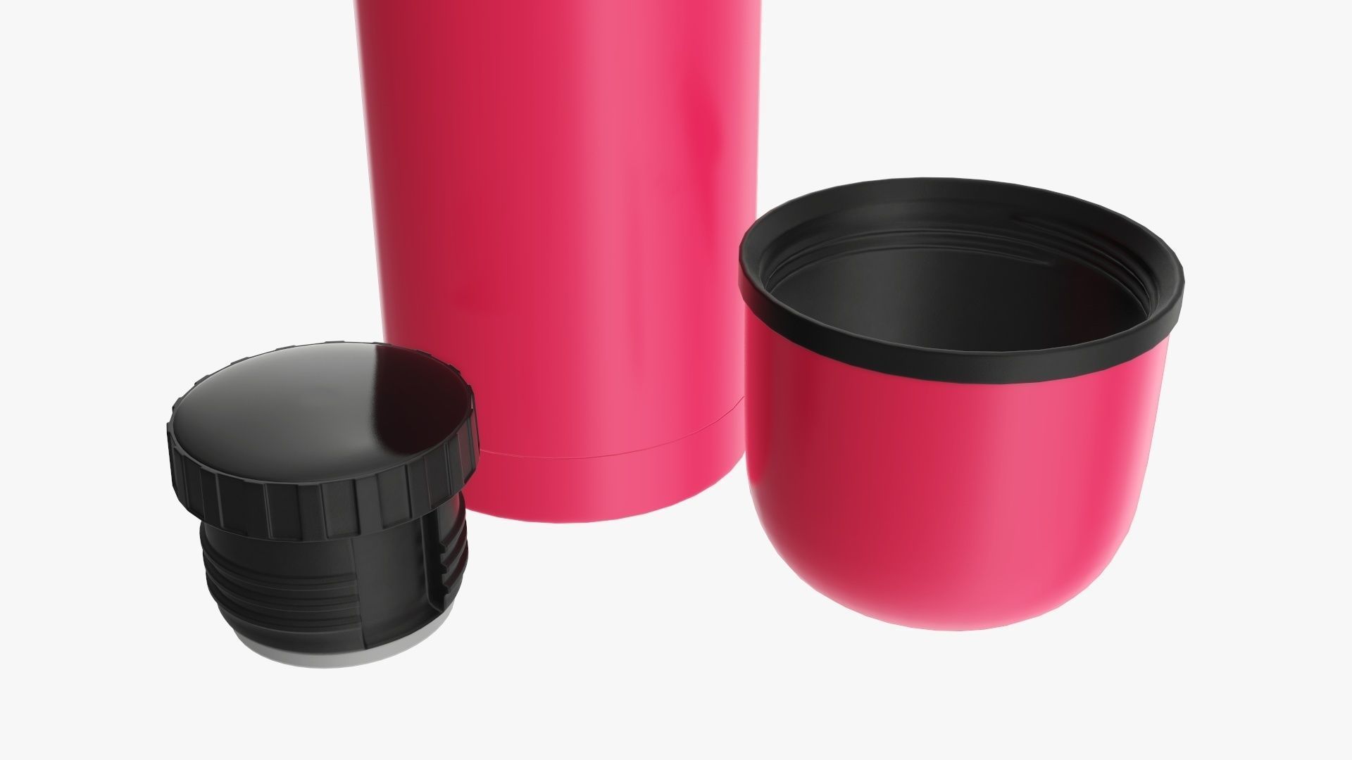 Thermos stainless steel large  with cup opened 3D model_1