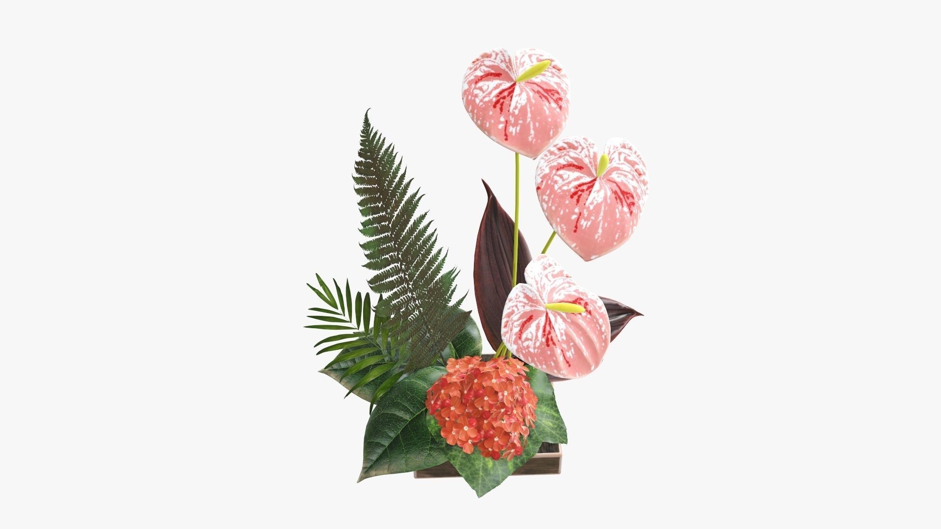 Anthurium artificial 01 3D model_4