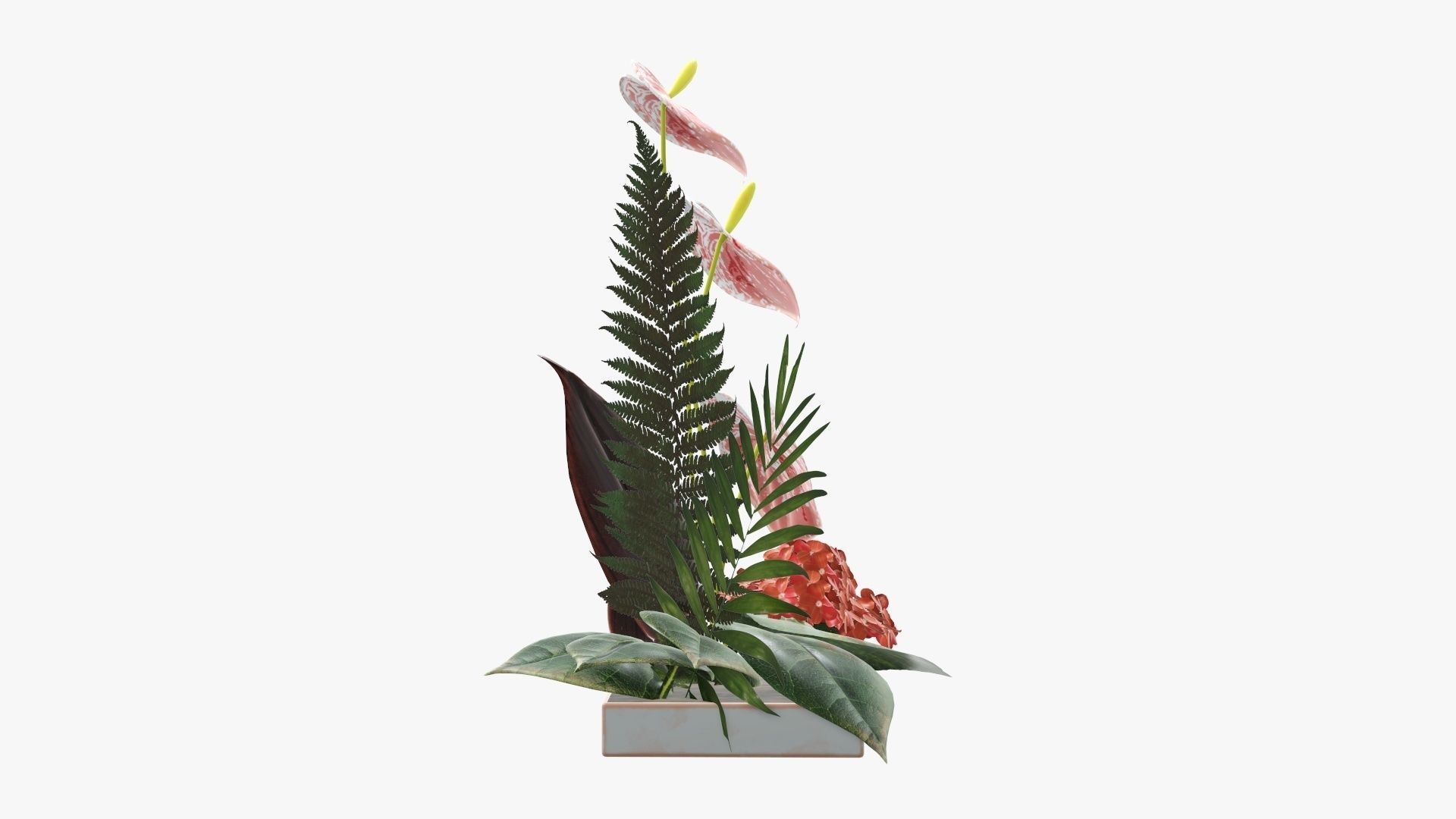 Anthurium artificial 01 3D model_2