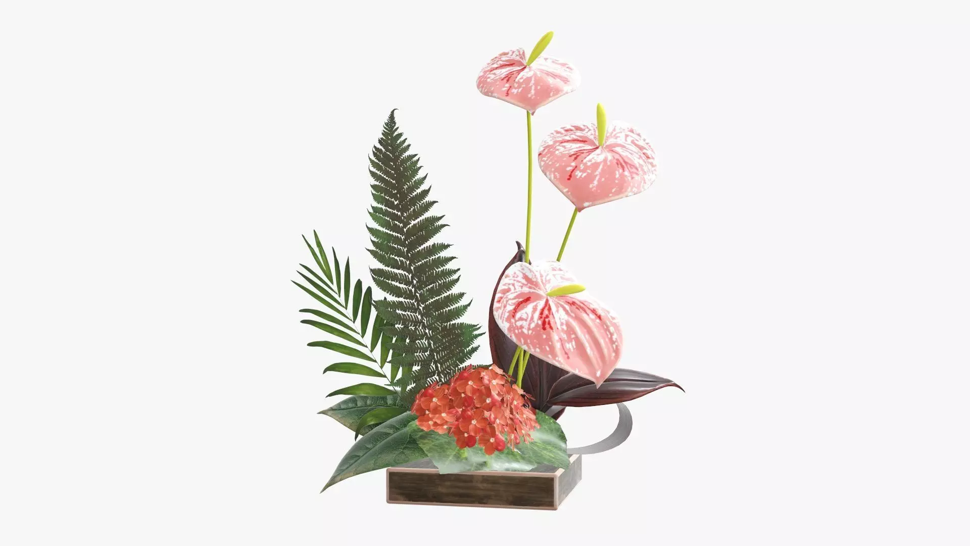 Anthurium artificial 01 3D model_0