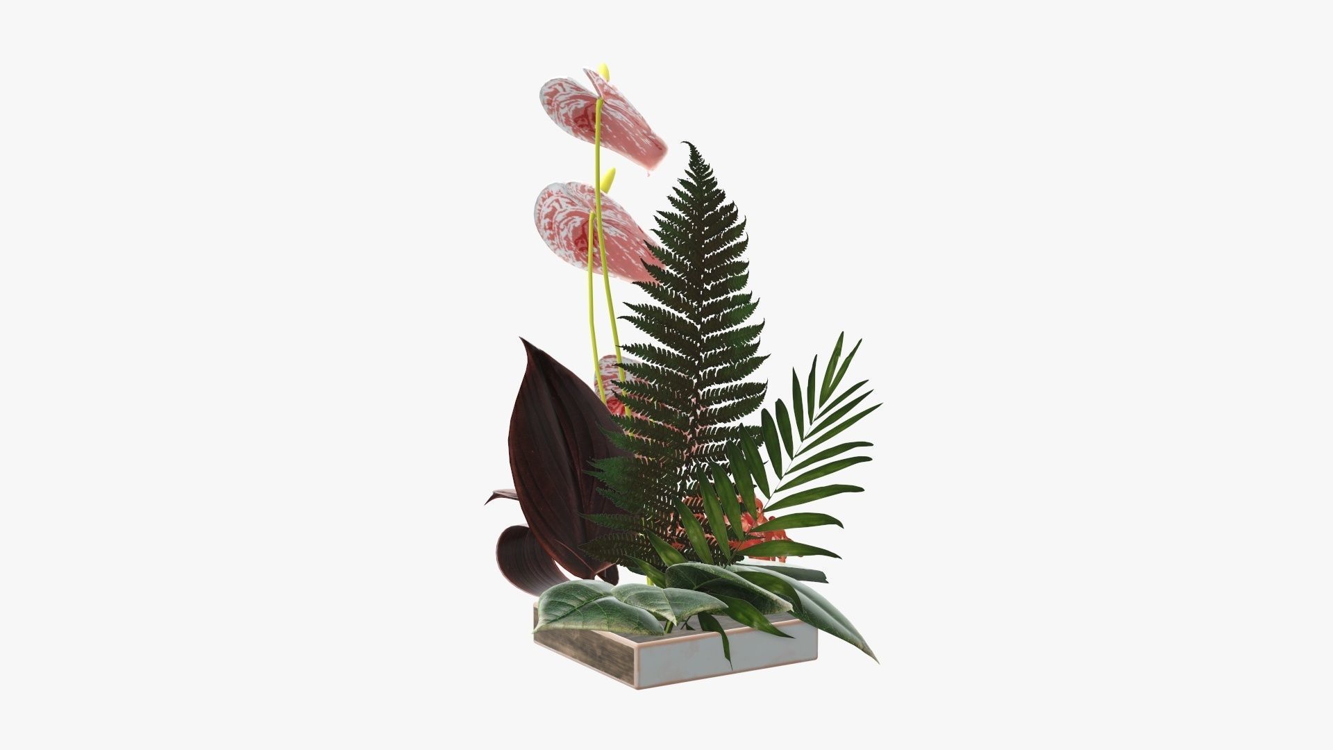 Anthurium artificial 01 3D model_1