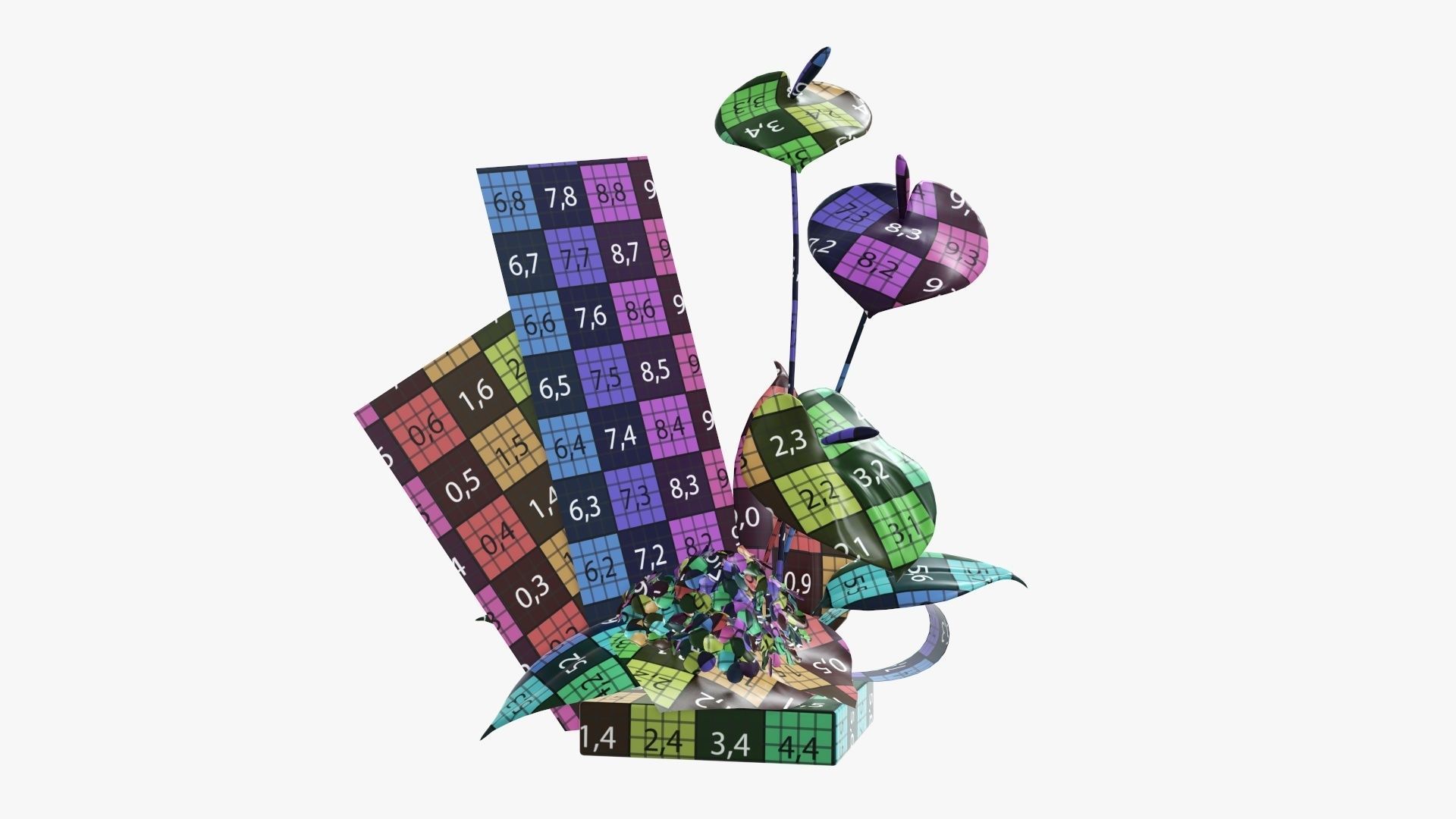 Anthurium artificial 01 3D model_10