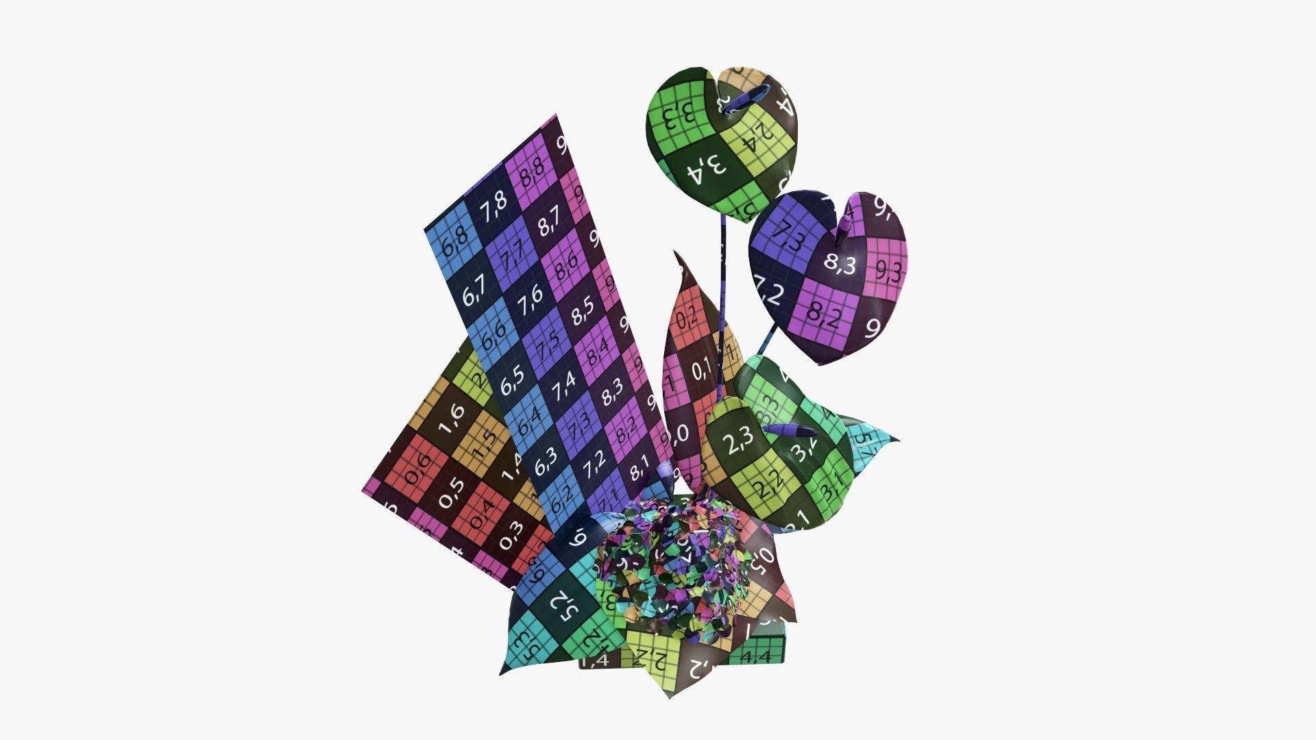 Anthurium artificial 01 3D model_14