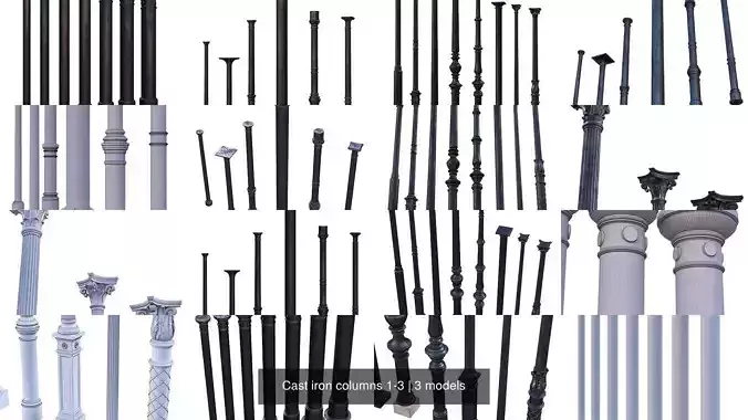 Cast iron columns 1-3