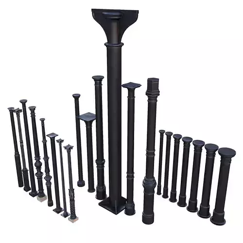 Cast iron columns 1-3 3D Model Collection