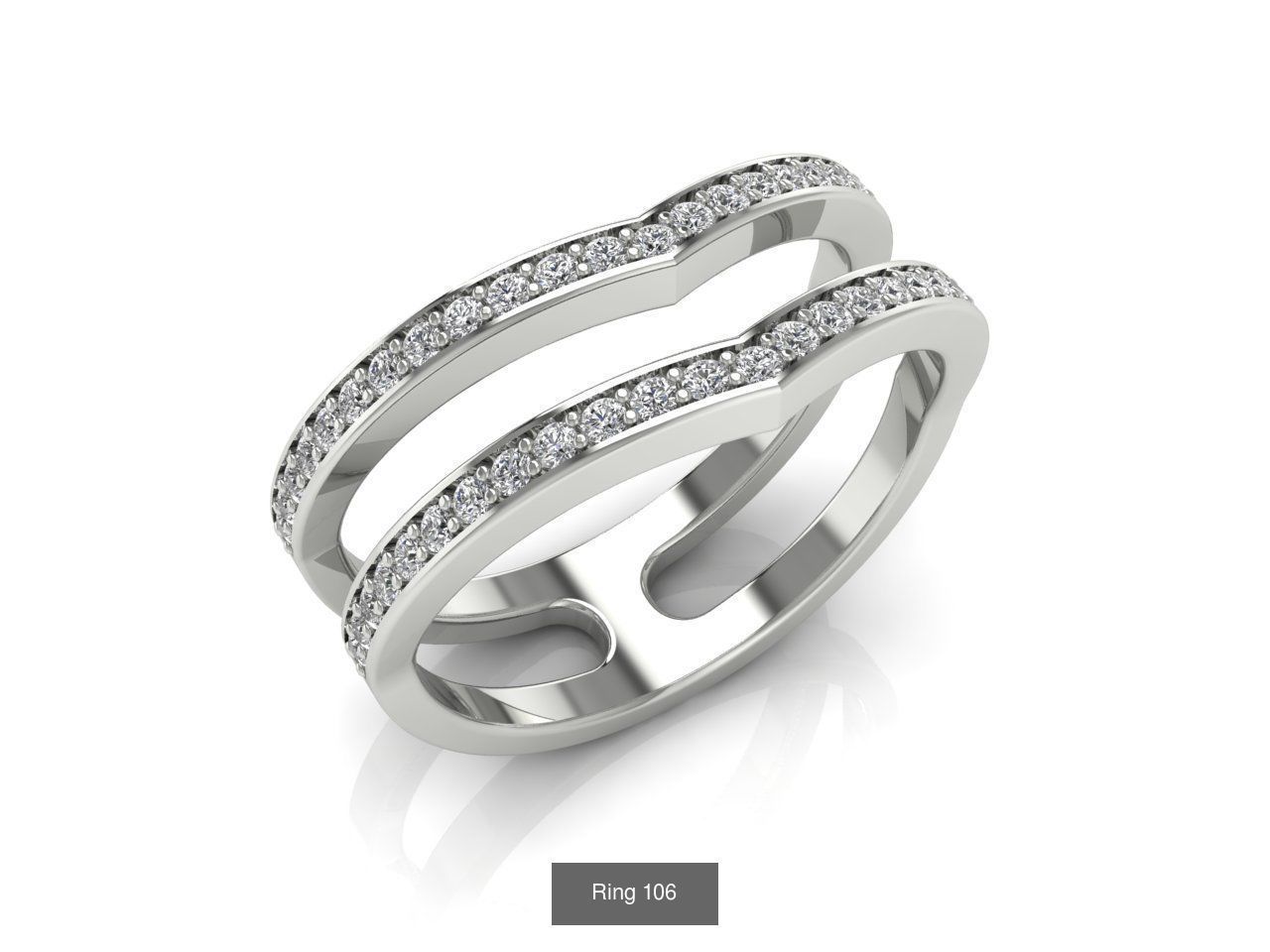 Collection 19 diamond ring with two rows of diamonds _22