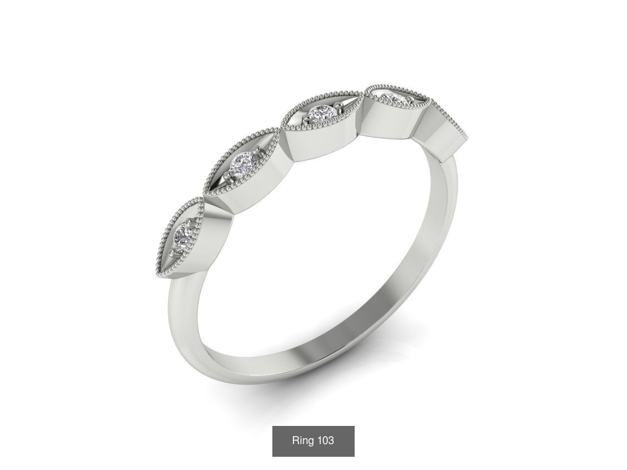 Collection 19 diamond ring with two rows of diamonds _19