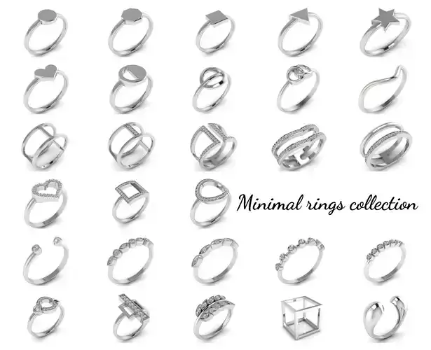 Collection 19 diamond ring with two rows of diamonds 