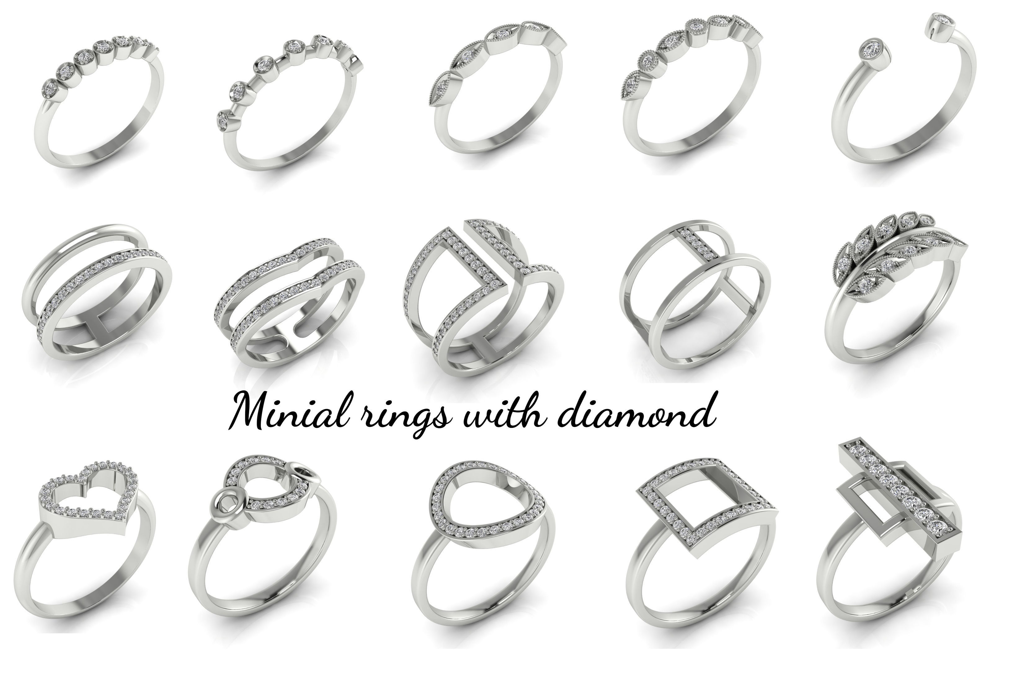 Collection 19 diamond ring with two rows of diamonds _1