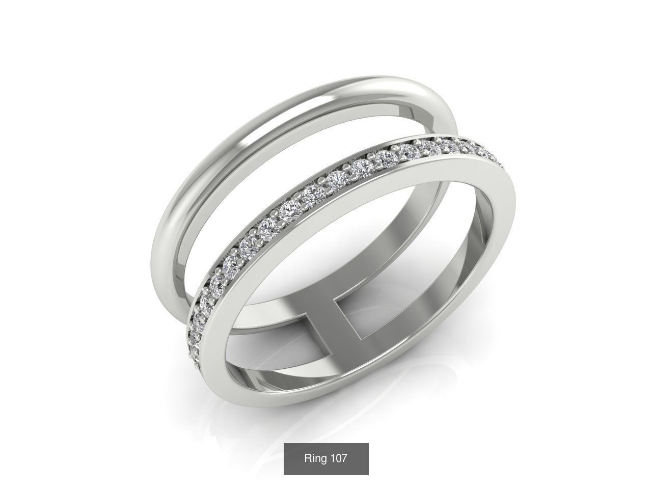 Collection 19 diamond ring with two rows of diamonds _23